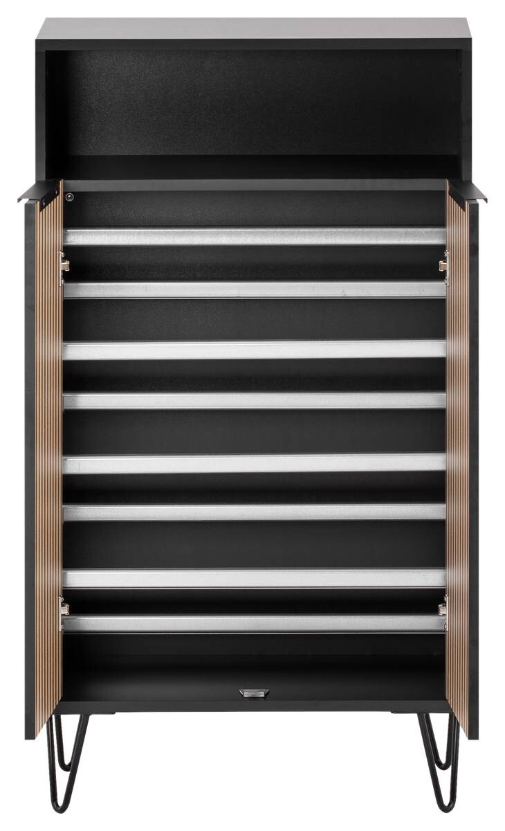 Schuhschrank Hank schwarz matt B/H/T: ca. 60,2x107,9x33,05 cm