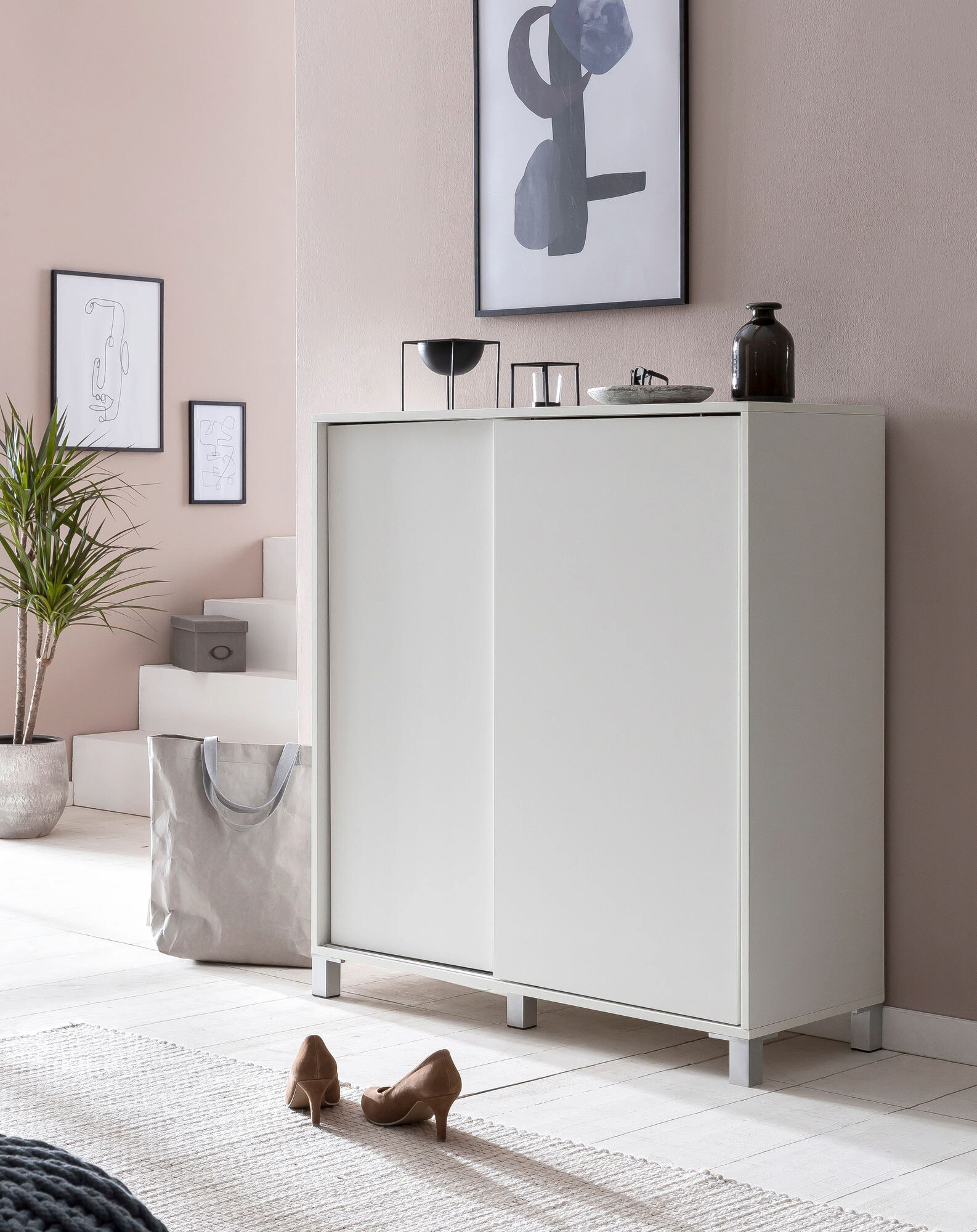 Schuhschrank weiß B/H/T: ca. 100x108x37,5 cm