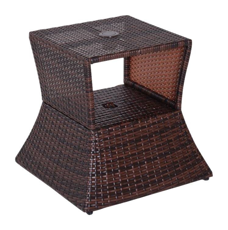 Outsunny Gartentisch braun Metall B/H/L: ca. 54x55x54 cm