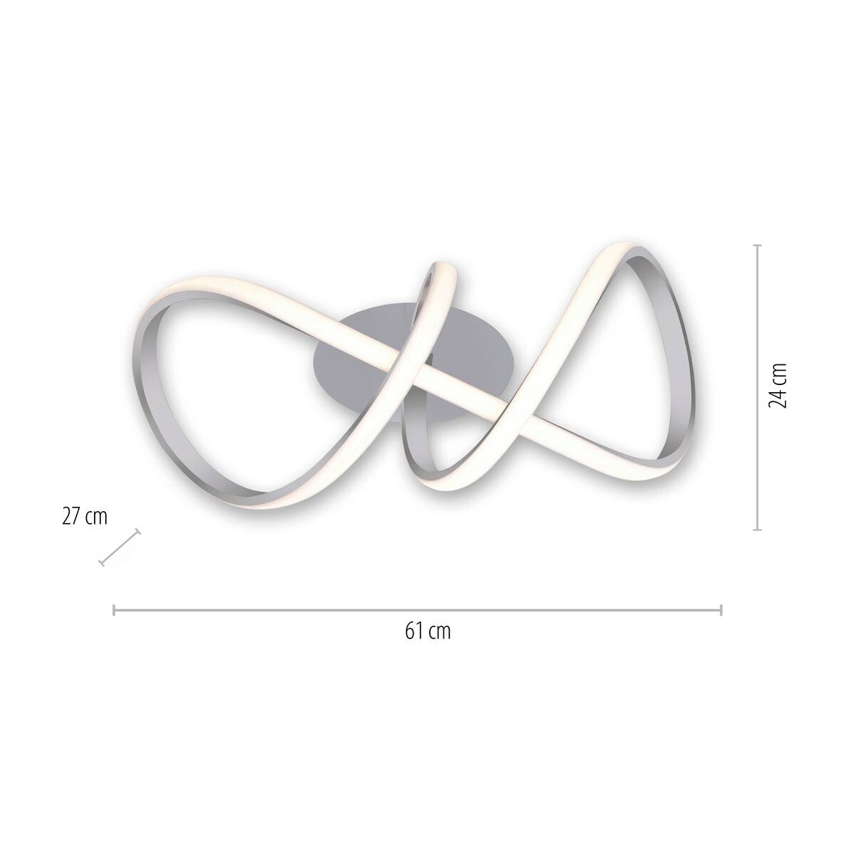 Just Light LED-Deckenleuchte MARIA 15403-95 Kunststoff Aluminium B/H/T: ca. 24,5x27x61 cm 1 Brennstellen