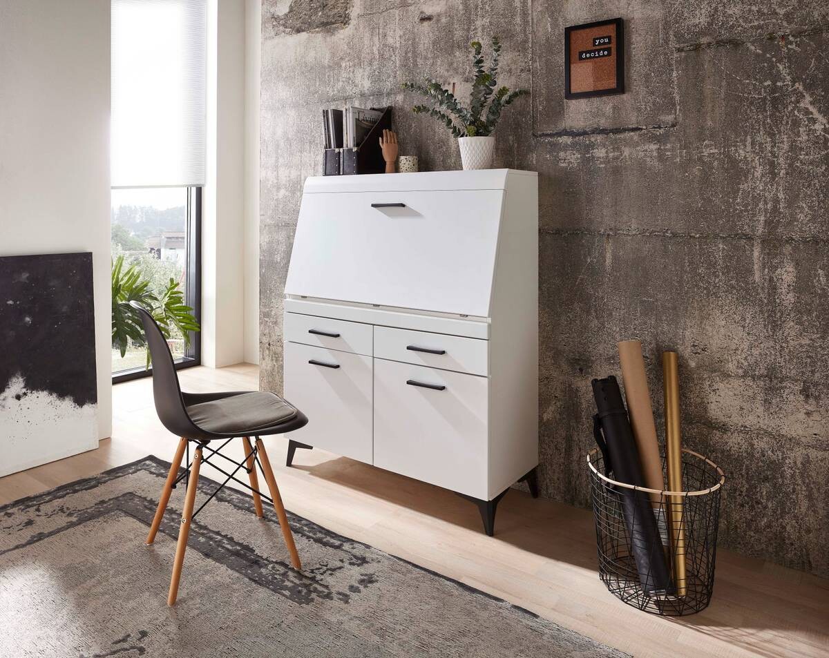 Sekretär Secret weiß matt B/H/T: ca. 98x124x42 cm