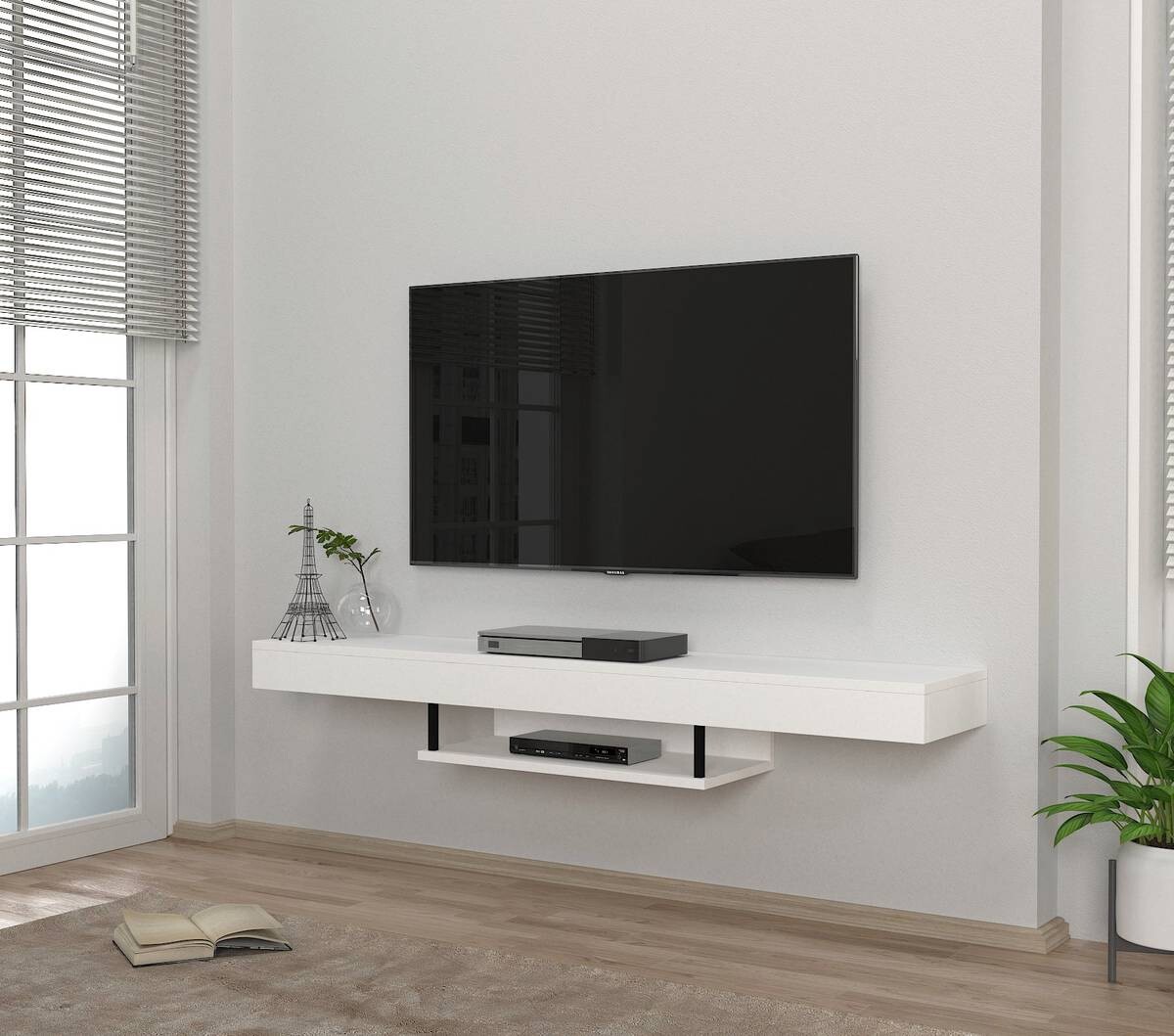 TV-Lowboard Alberes weiß B/H/T: ca. 150x22x29,6 cm