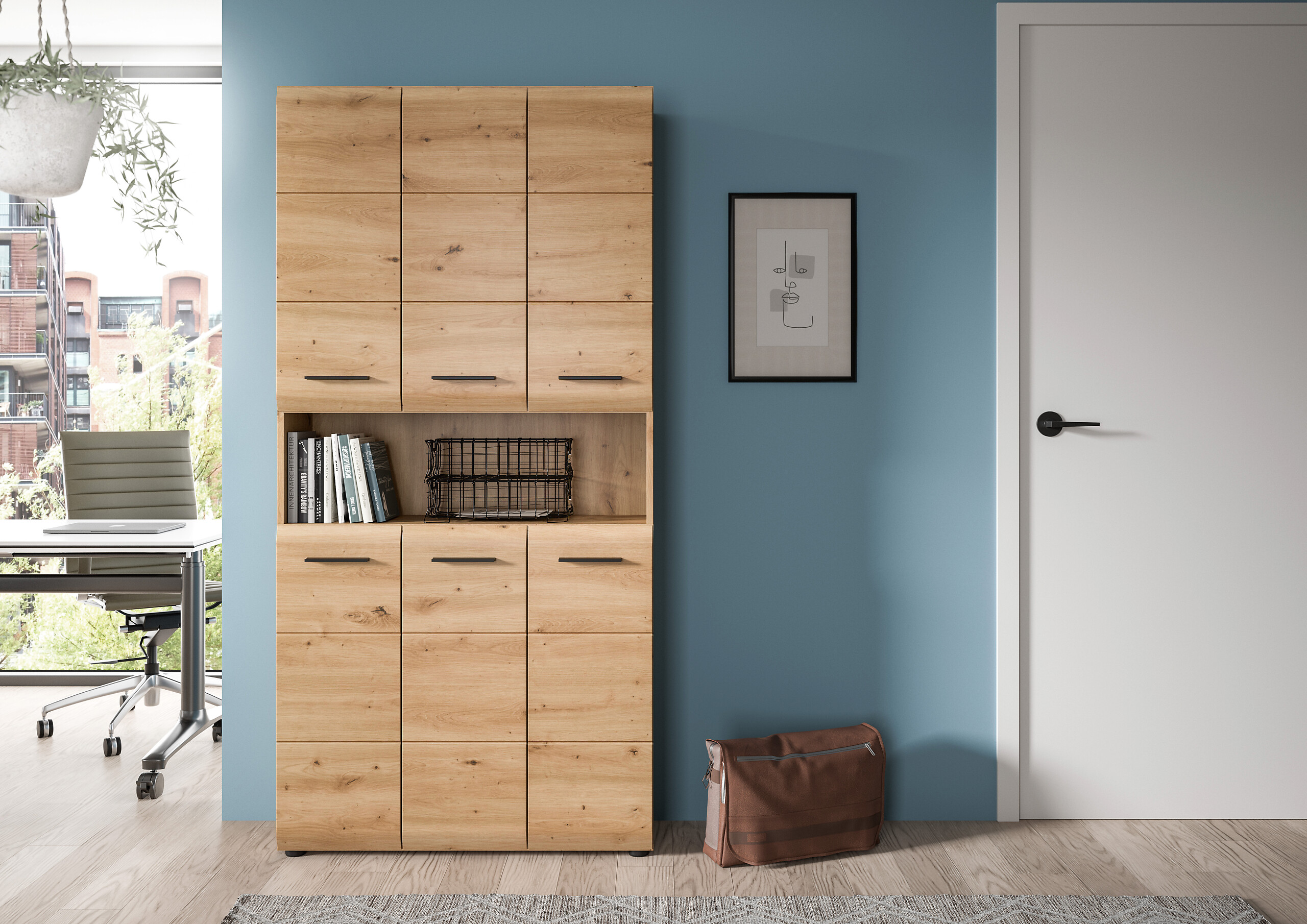 Mehrzweckschrank Ice Artisan Oak Nachbildung B/H/T: ca. 90x185x30 cm