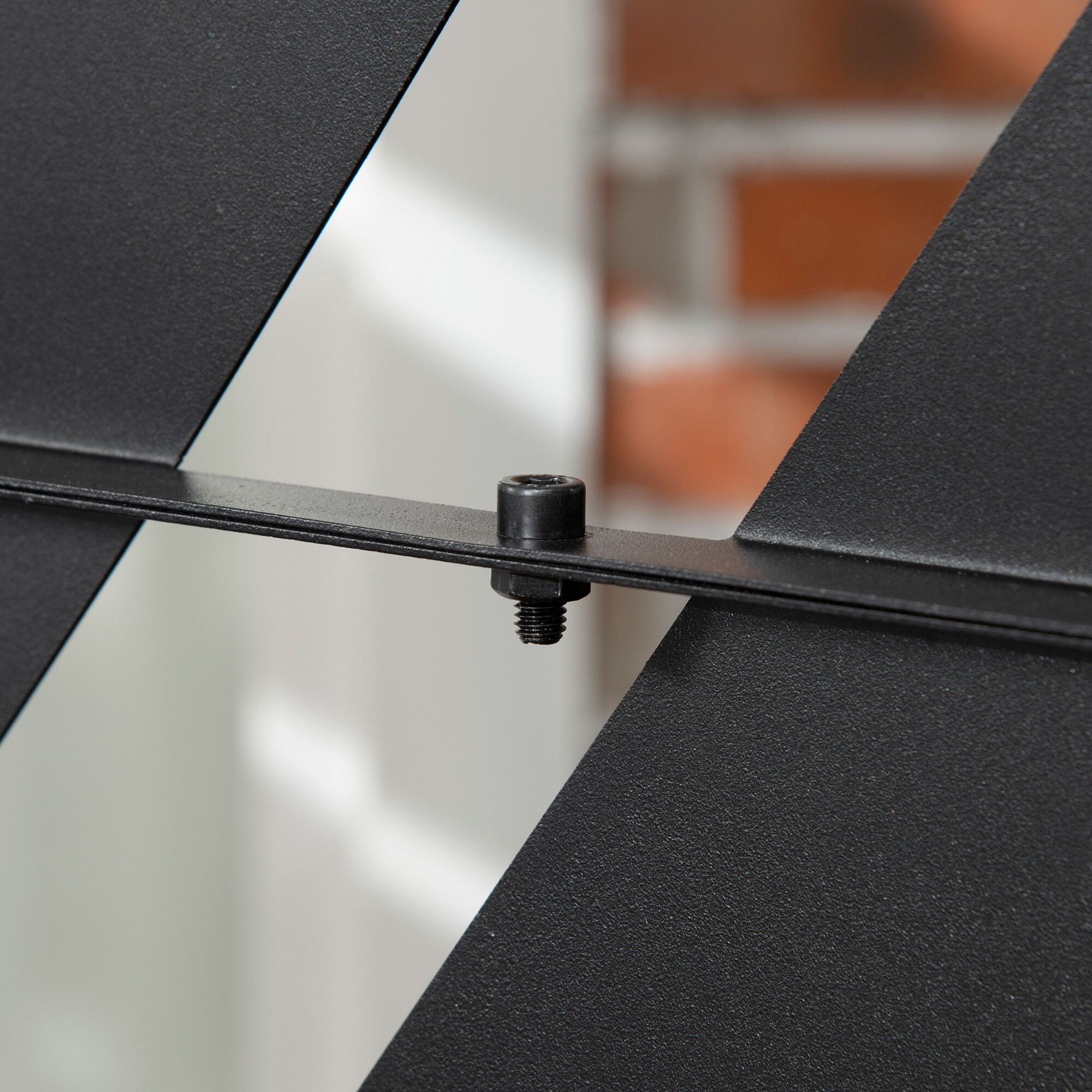 Outsunny Sichtschutz schwarz Stahl B/H/L: ca. 45x198x122 cm