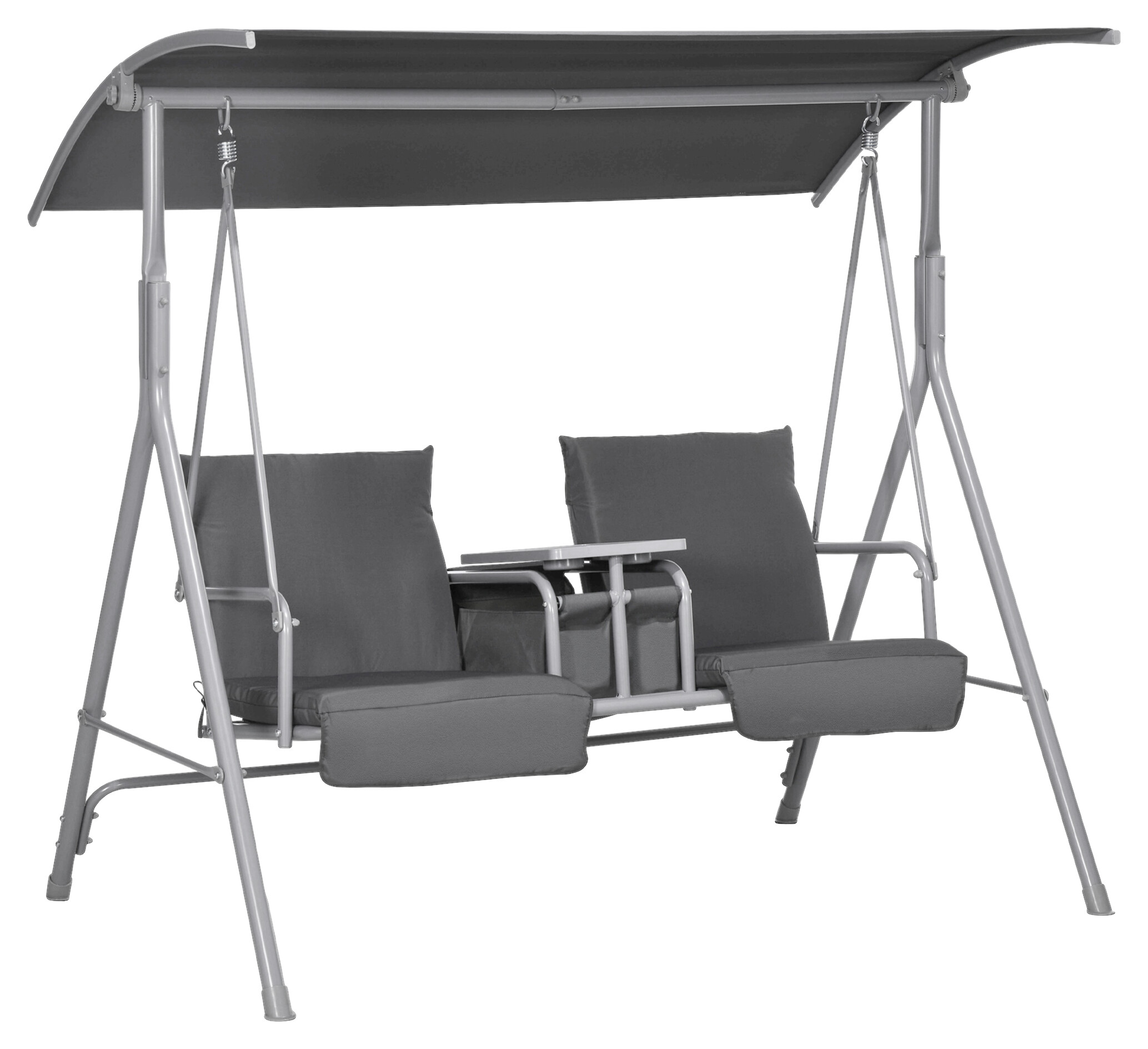 Outsunny Hollywoodschaukel schwarz Metall B/H/L: ca. 110x165x175 cm