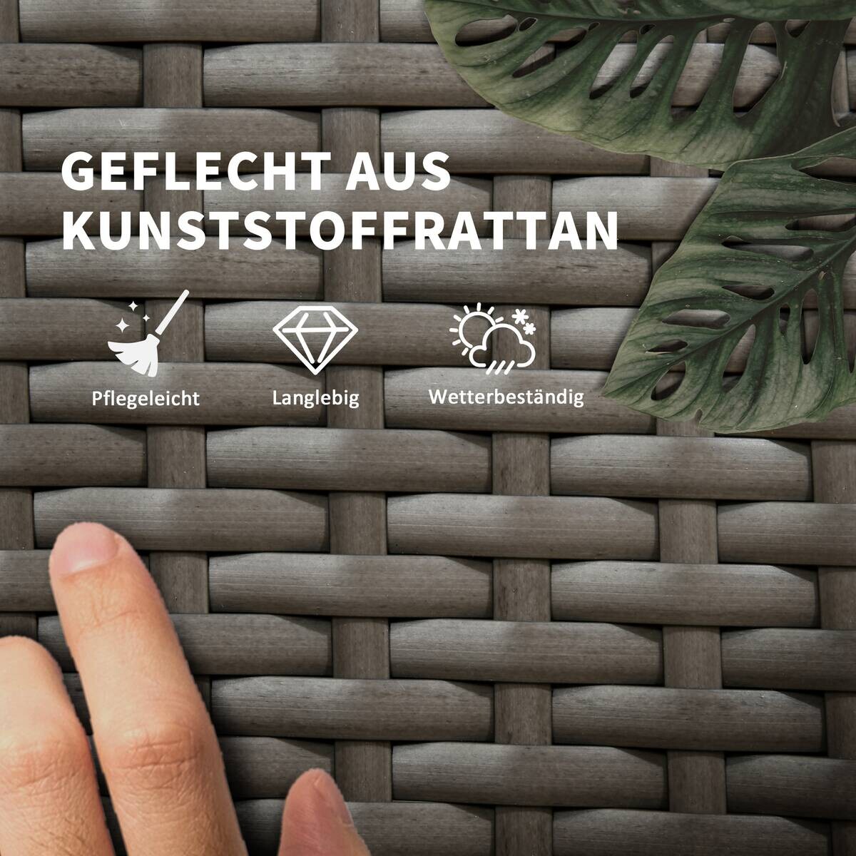 Outsunny Gartenliege 2er Set dunkelgrau Glas B/H/L: ca. 73x103x200 cm