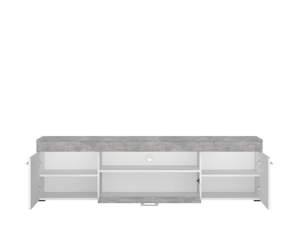 TV-Lowboard Vulcan Plus Beton Optik weiß B/H/T: ca. 180x49x40 cm