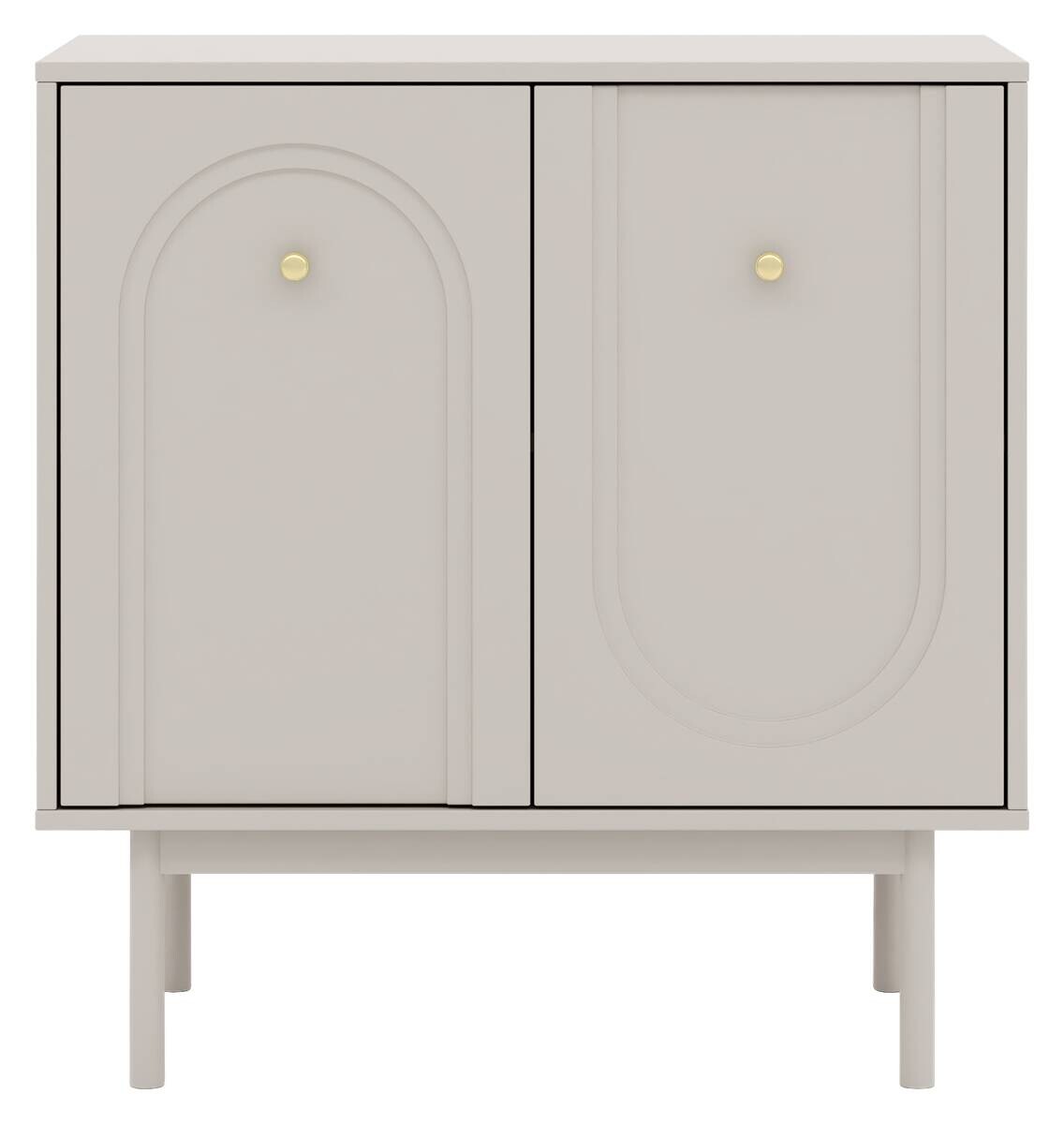 Kommode MAZOMA Eiche Kaschmirgrau Nachbildung gold Optik B/H/T: ca. 79x82x39 cm