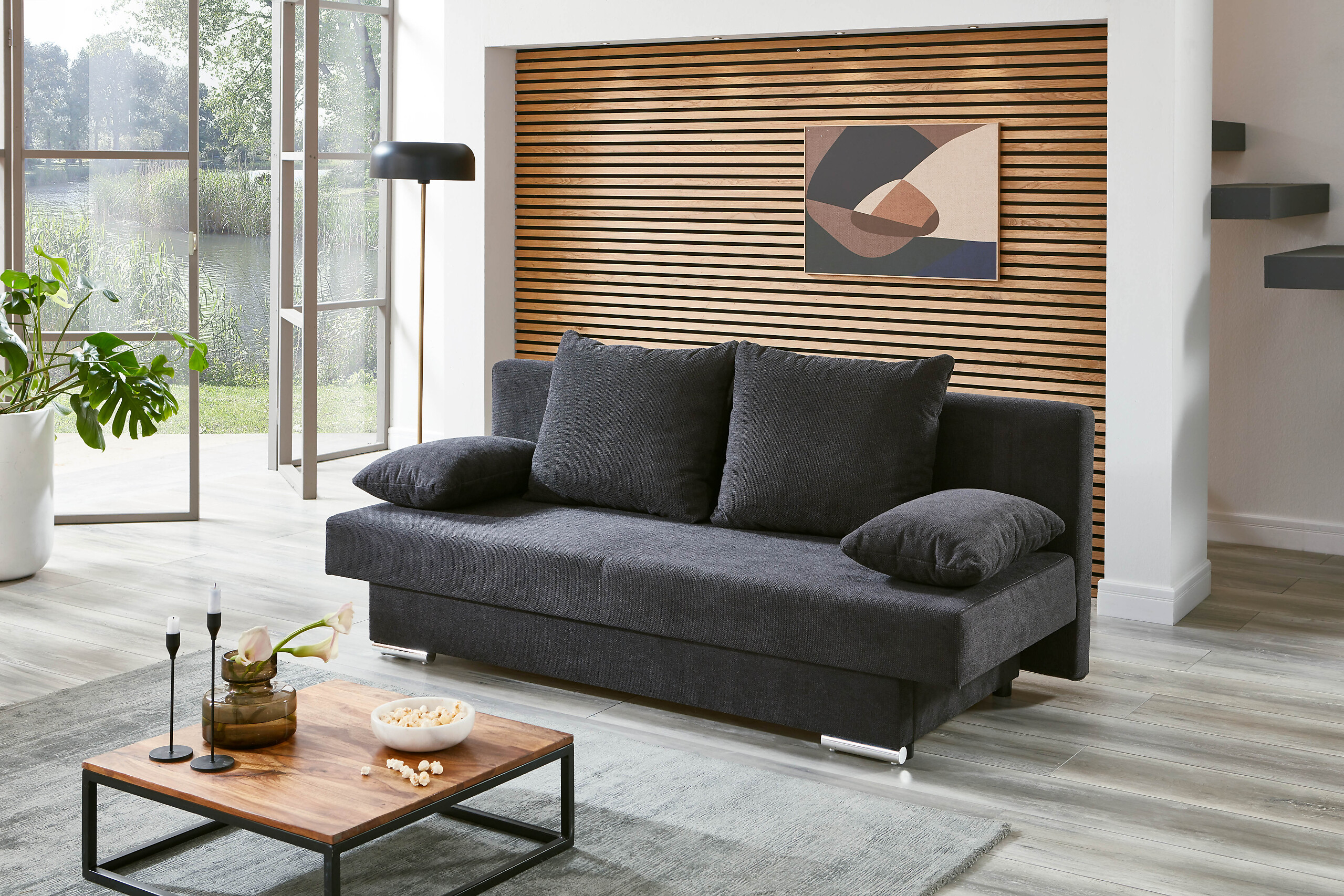 Schlafsofa Grenoble anthrazit Microfaser B/H/T: ca. 190x38x70 cm Schlafsofa Grenoble anthrazit Microfaser B/H/T: ca. 190x38x70 cm