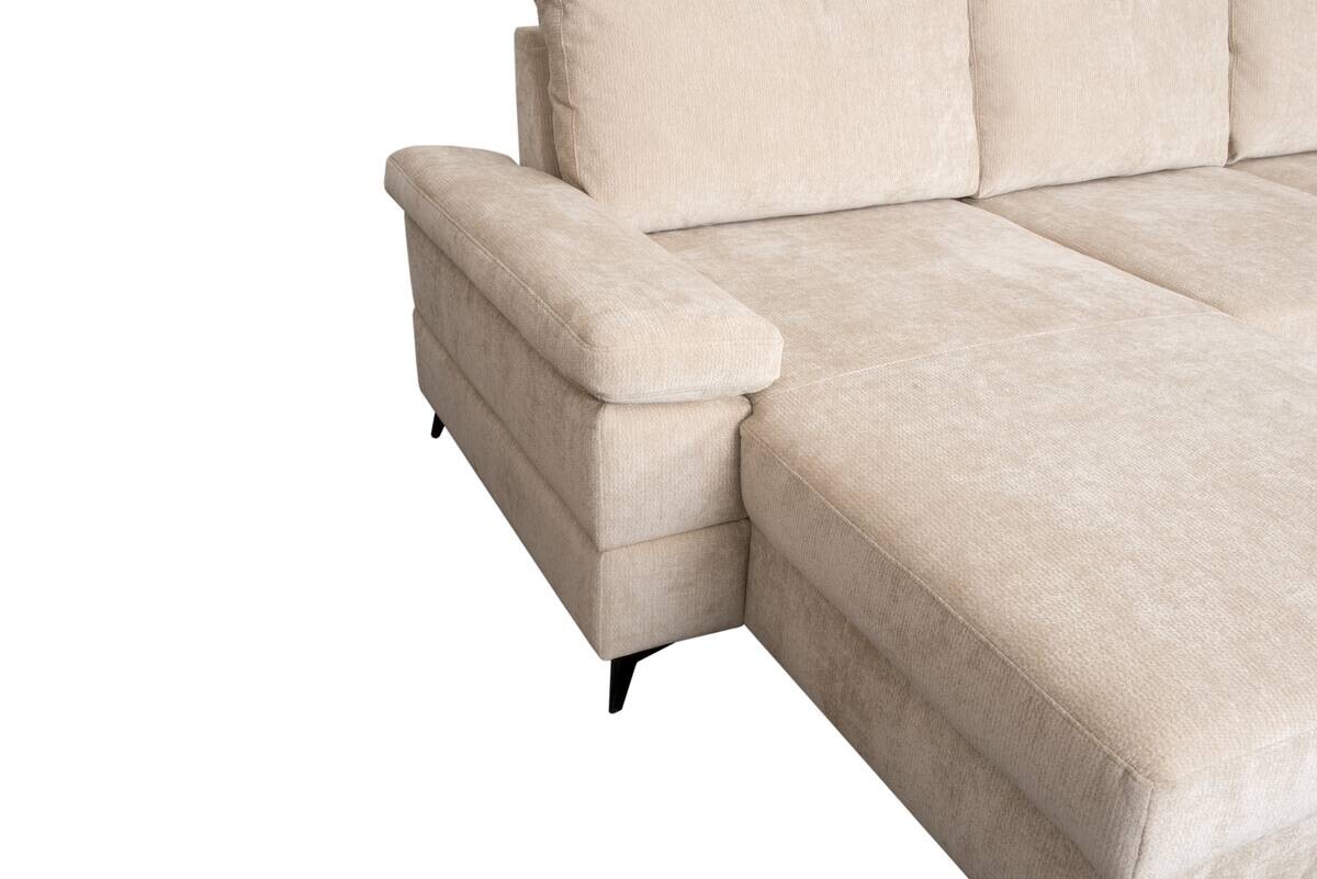 Wohnlandschaft Sara U beige Microfaser B/H/T: ca. 333x87x189 cm