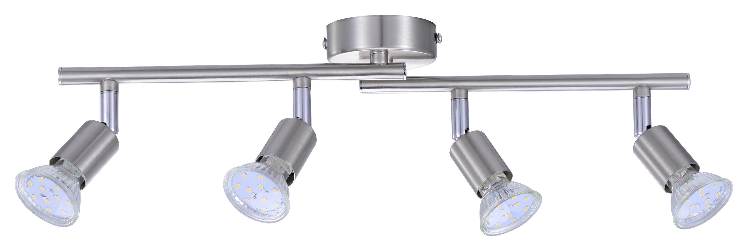 POCOline Spotbalken Boris nickel B/H/L: ca. 50x8x10 cm 4 Brennstellen