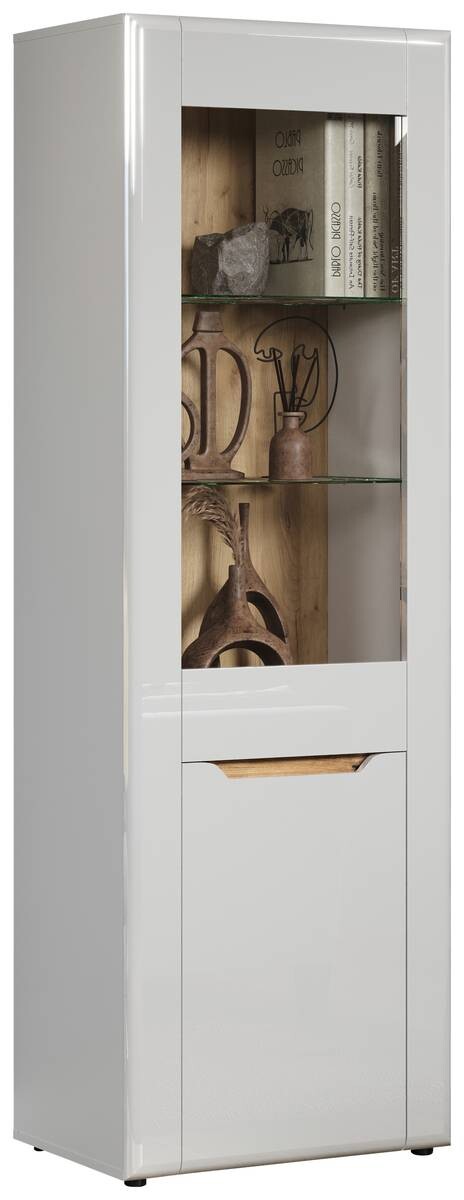 Vitrine Marlon Eiche Evoke Coast Nachbildung weiß Hochglanz B/H/T: ca. 65x192x40 cm Vitrine Marlon Eiche Evoke Coast Nachbildung weiß Hochglanz B/H/T: ca. 65x192x40 cm