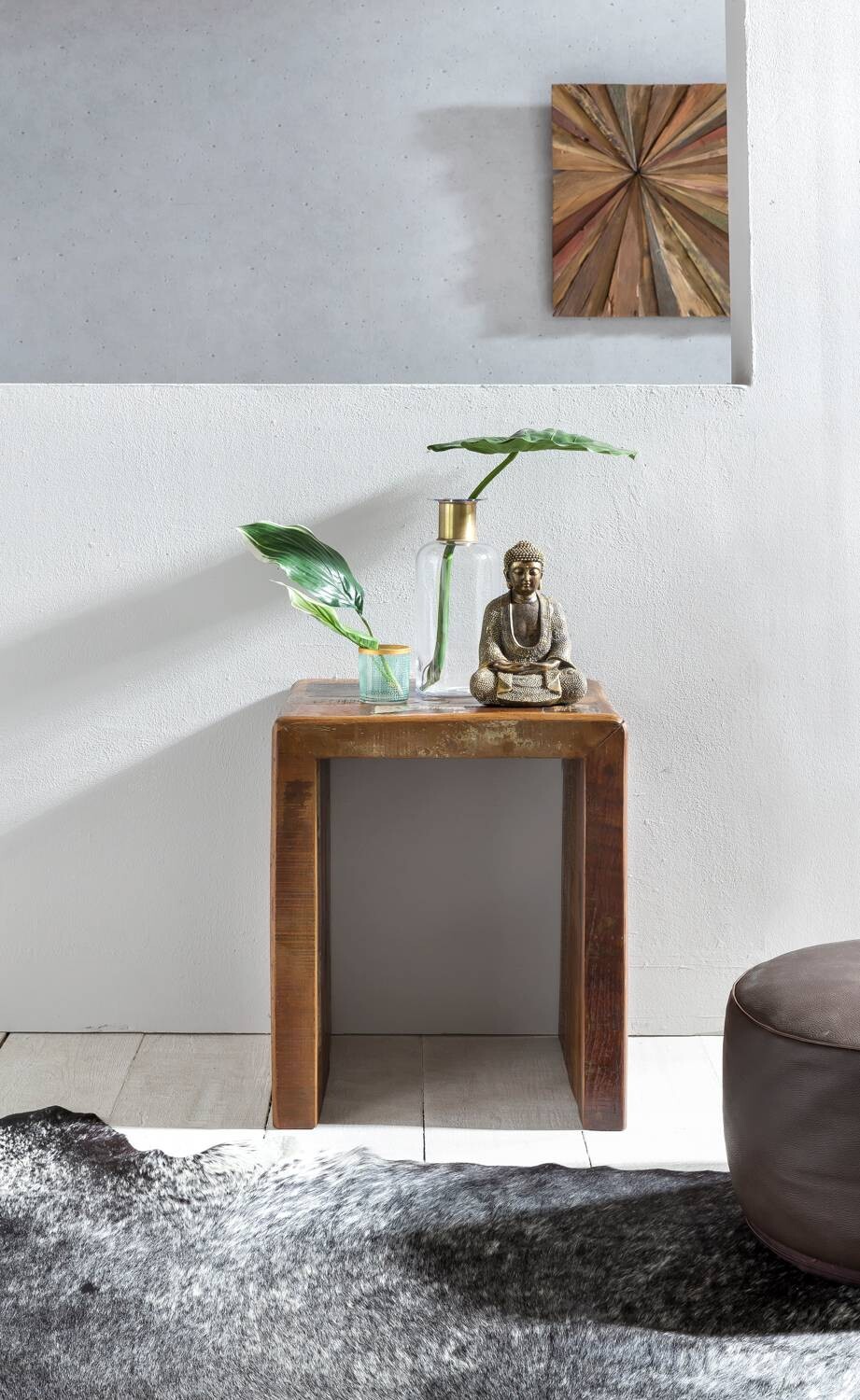 Beistelltisch braun Holz B/H/T: ca. 45x55x40 cm