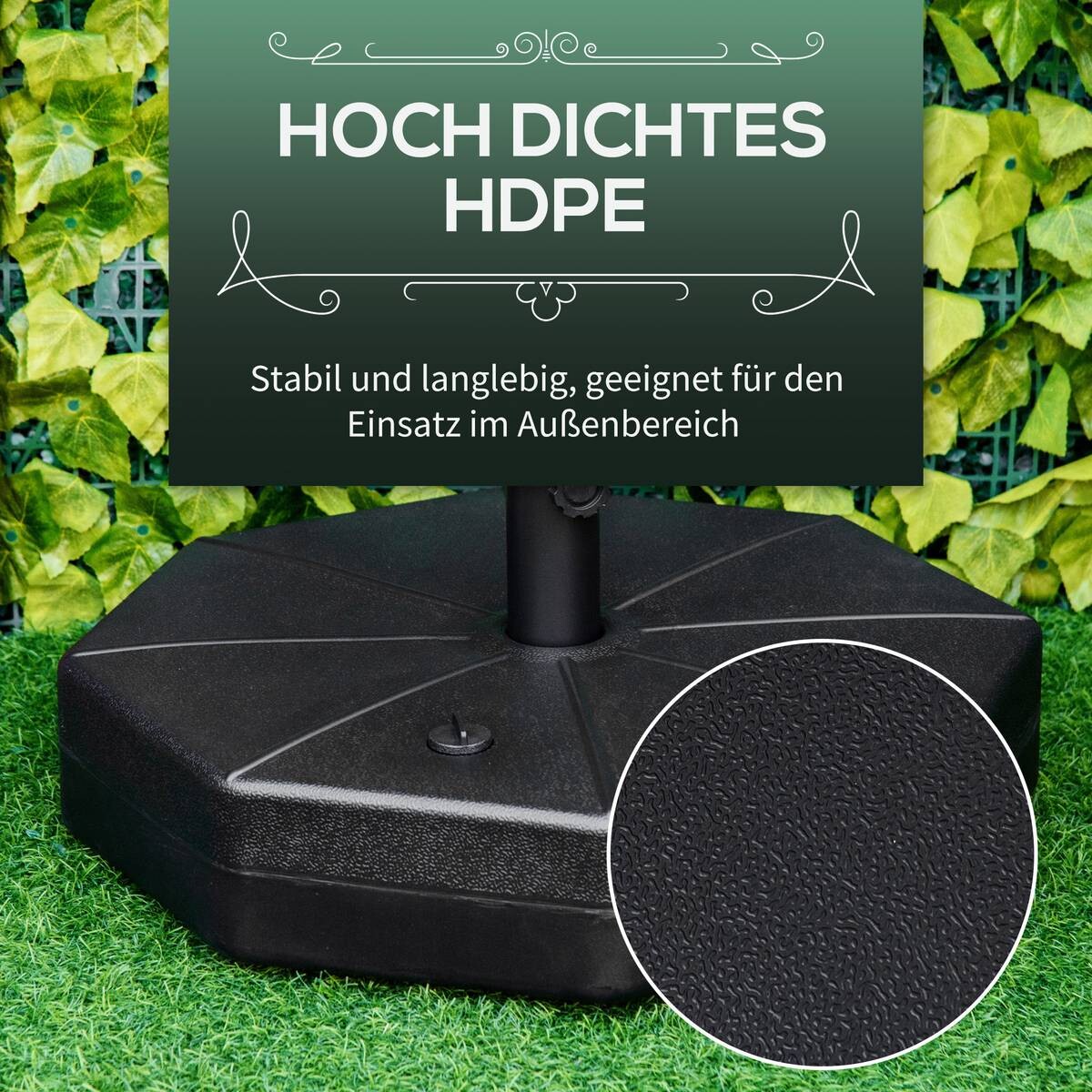 Outsunny Sonnenschirmständer schwarz Polyethylen B/H/L: ca. 60x36x60 cm