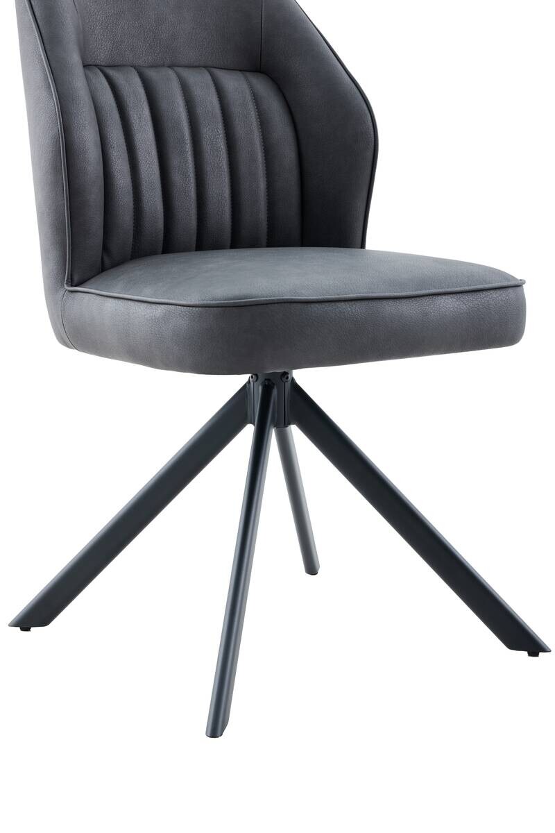 Stuhl Prizzi anthrazit Kunstleder B/H/T: ca. 51x92x64 cm