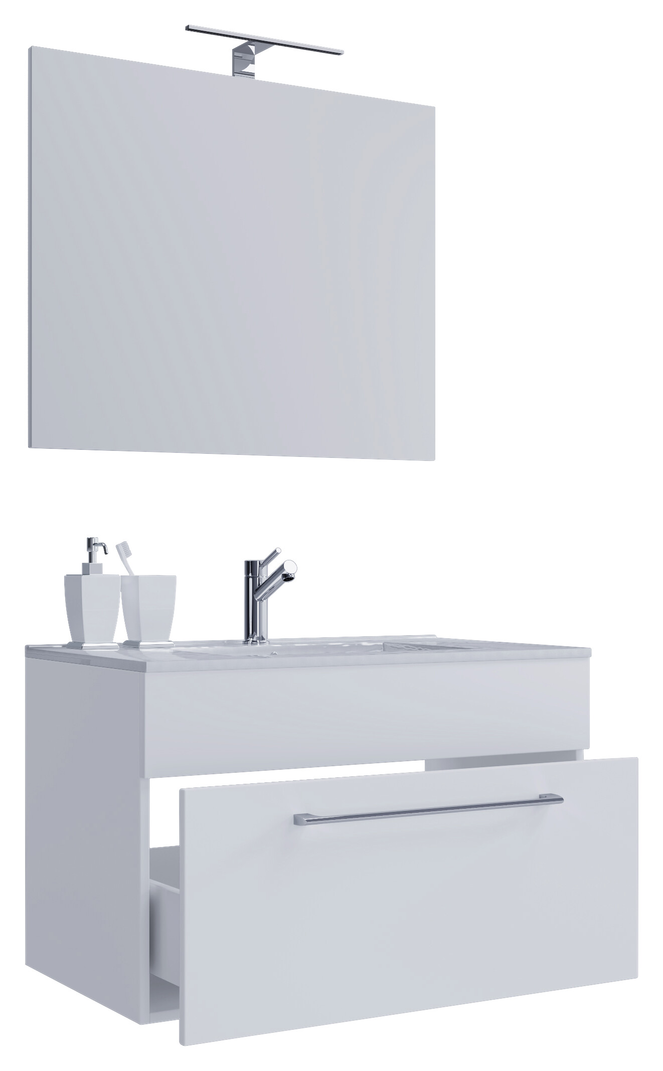 Waschplatz 3tlg-Badinos weiß B/H/T: ca. 80x50x46 cm