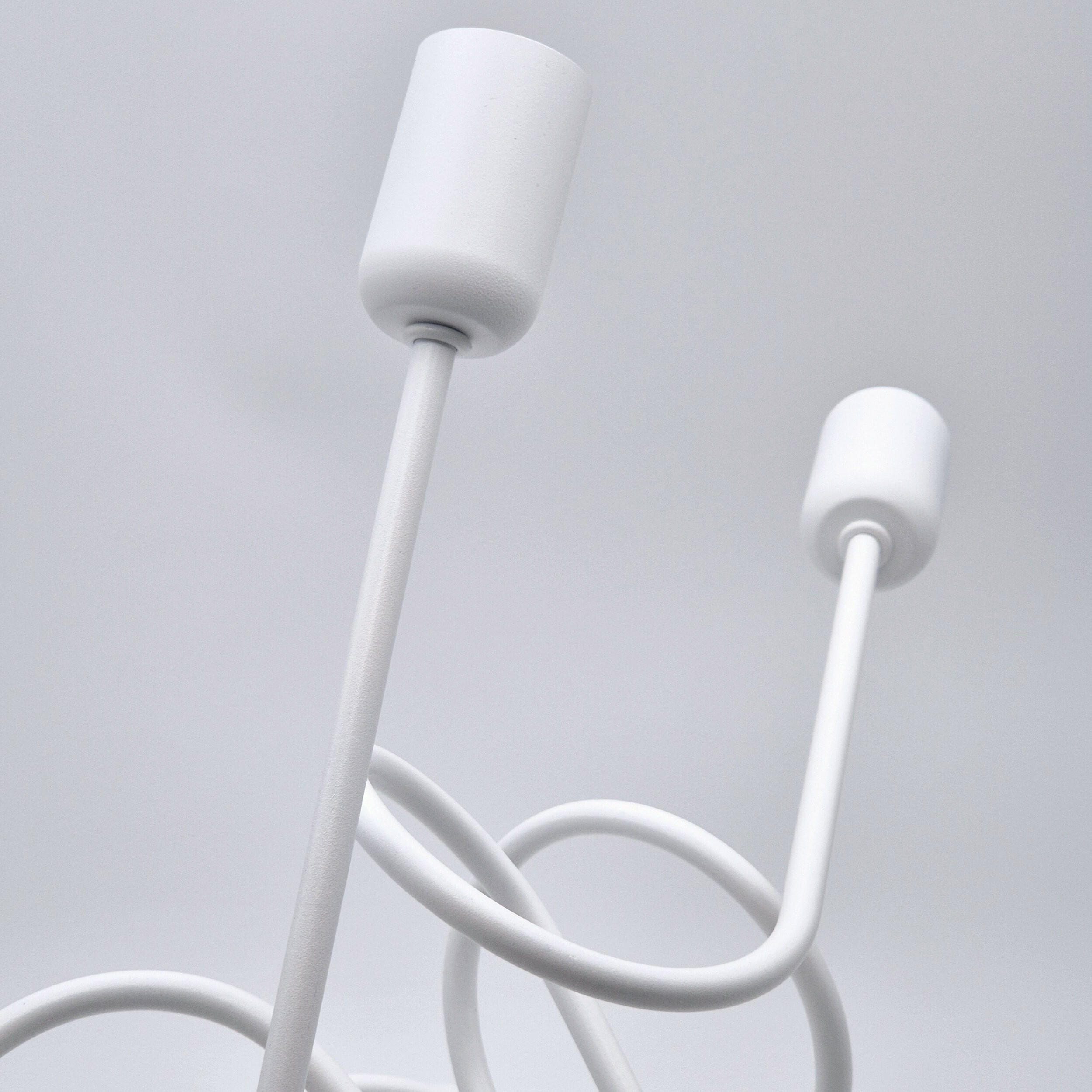 Lamkur Kronleuchter weiß Stahl B/H/L: ca. 39x54x54 cm E27 5 Brennstellen