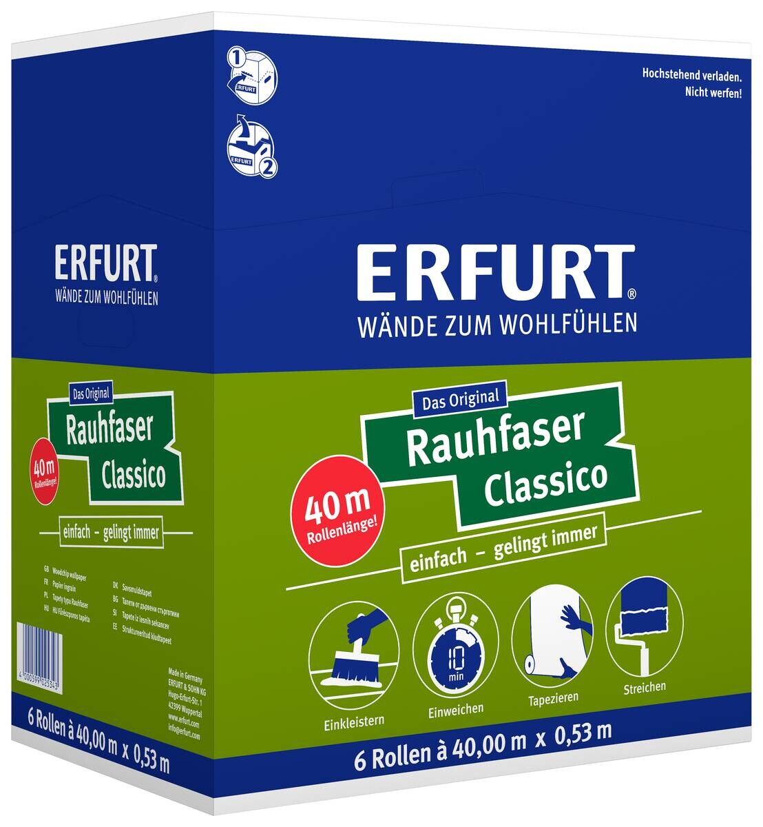 Rauhfaser Classico weiß B/L: ca. 53x4000 cm