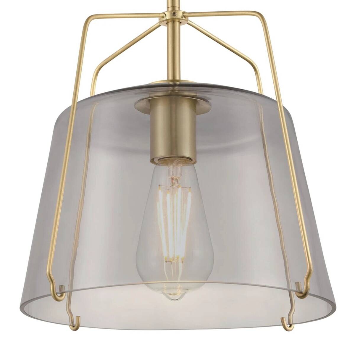 Westinghouse Pendelleuchte Hallein messing Glas Metall B/H/L: ca. 28x26x28 cm E27 1 Brennstellen