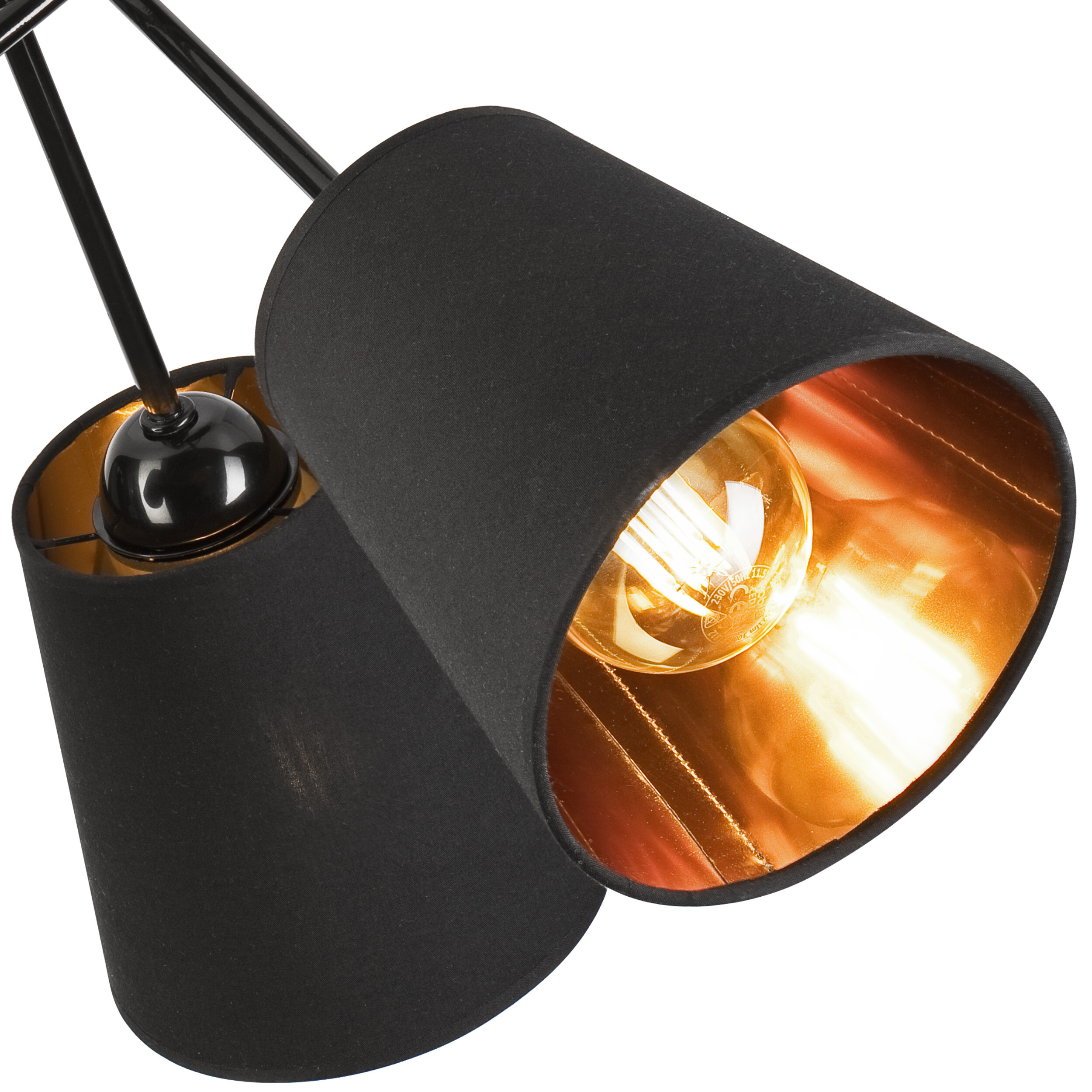 Lamkur Deckenleuchte schwarz Stahl B/H/L: ca. 55x45x55 cm E27 3 Brennstellen