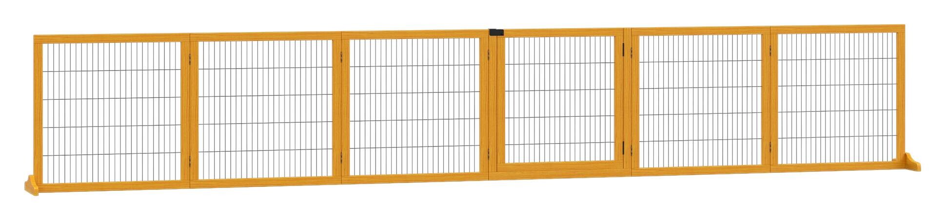 PawHut Absperrgitter gelb Stahl B/H/L: ca. 36x70x432 cm