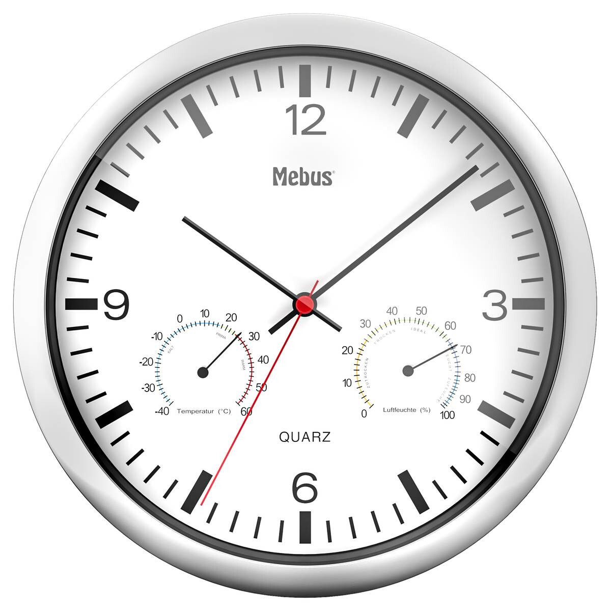 Mebus Wanduhr weiß D: ca. 25 cm