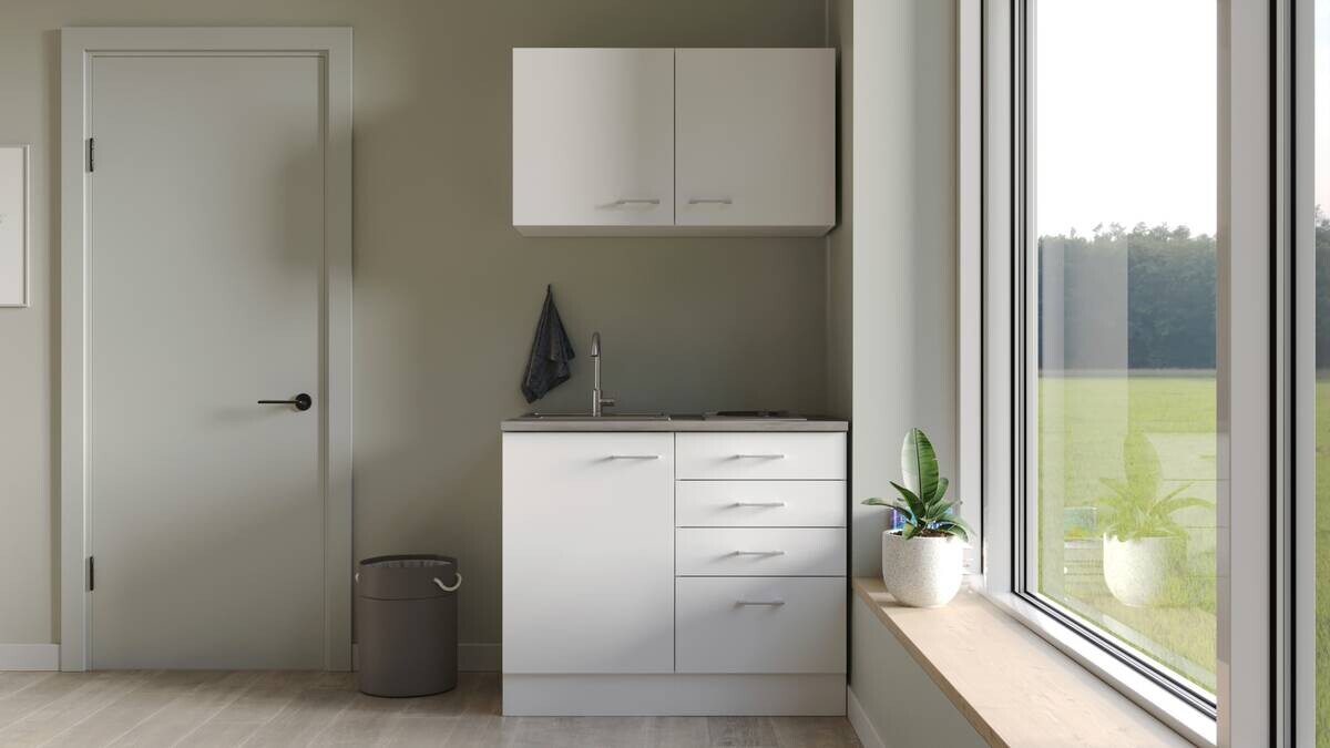 Küchenblock Lucca weiß matt B/H/T: ca. 100x200x60 cm