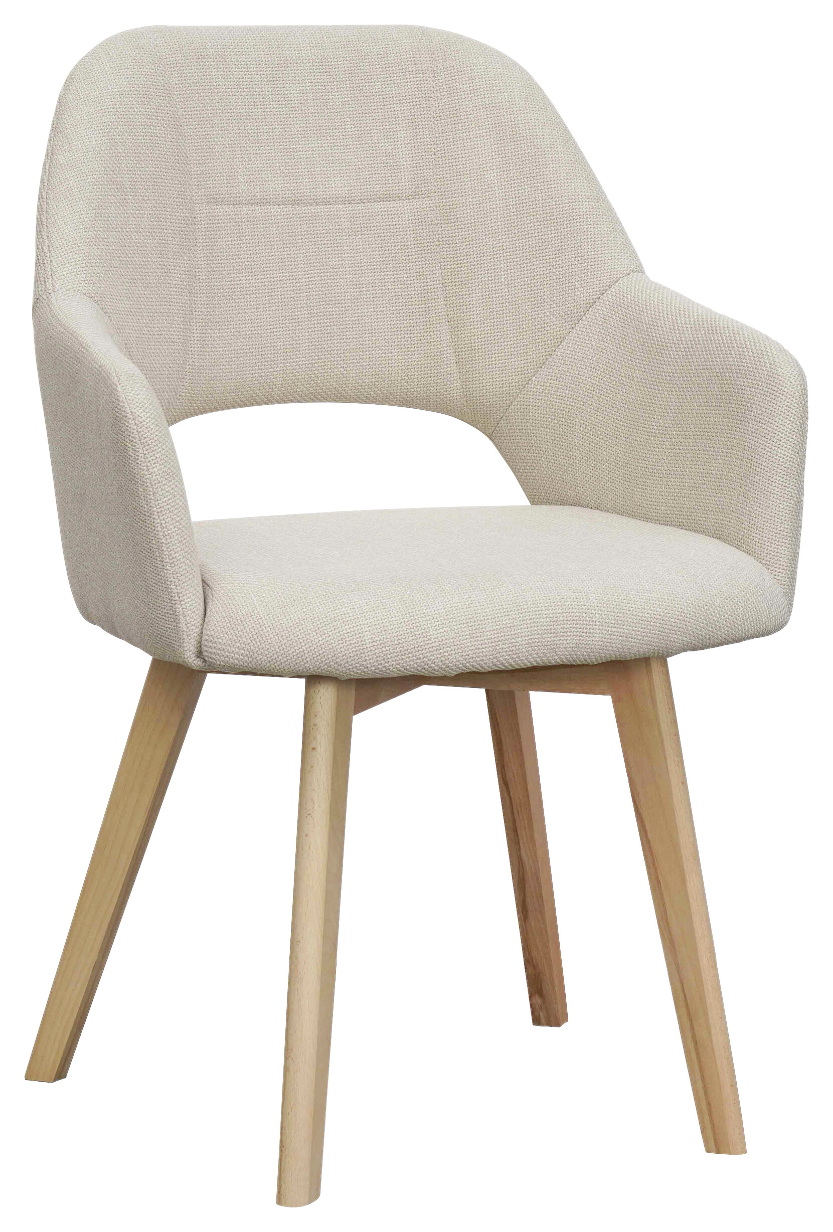 Armlehnstuhl Stade beige natur Polyester Buche B/H/T: ca. 57x87x62 cm Armlehnstuhl Stade beige natur Polyester Buche B/H/T: ca. 57x87x62 cm