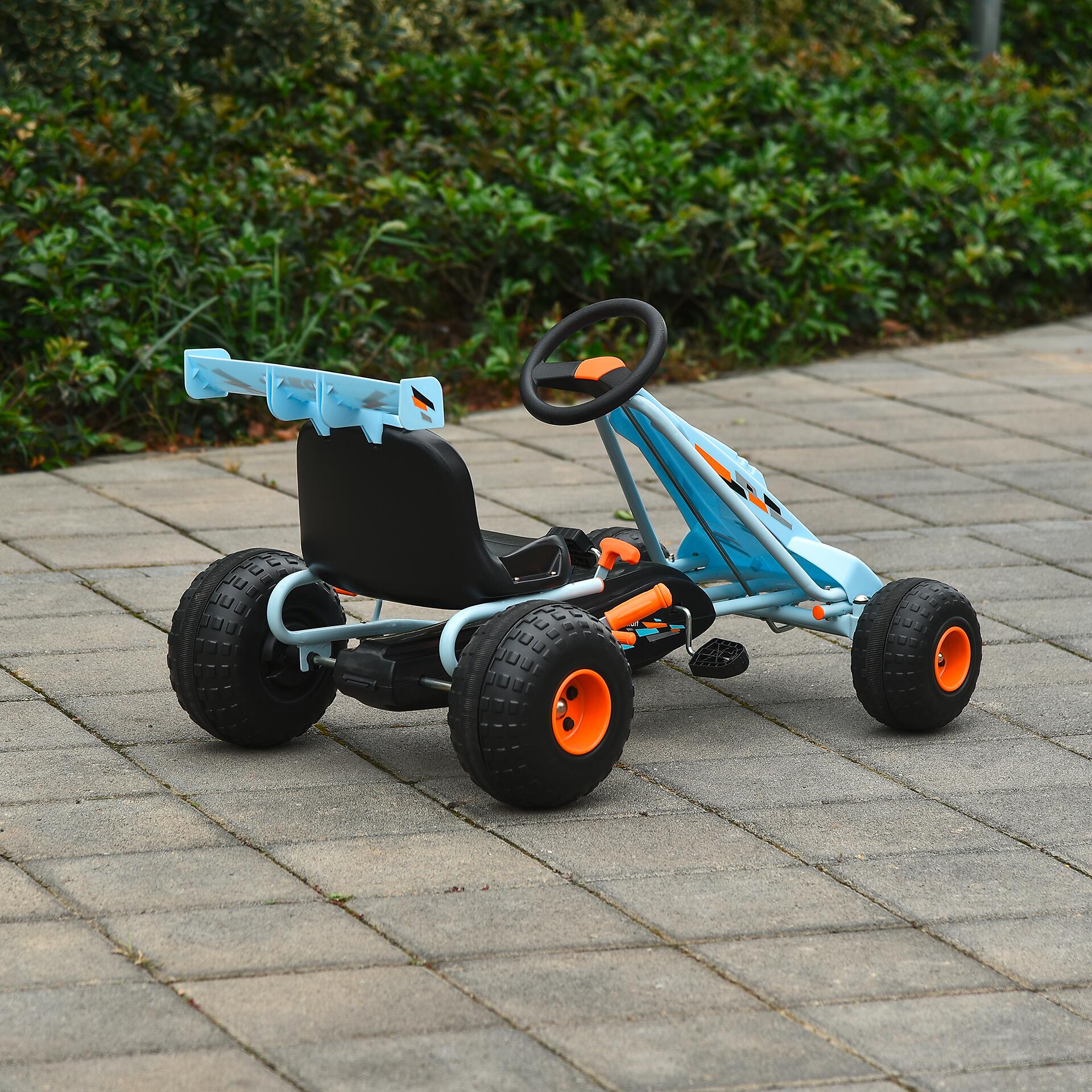HOMCOM Kinder-Go-Kart hellblau B/H/L: ca. 66x59x97 cm