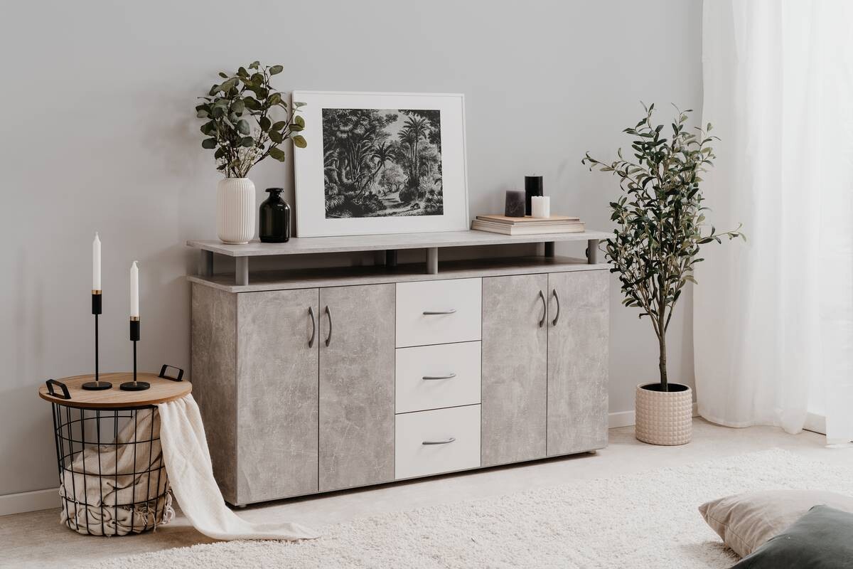 Megakommode Nevada Beton Optik B/H/T: ca. 155x84x35 cm