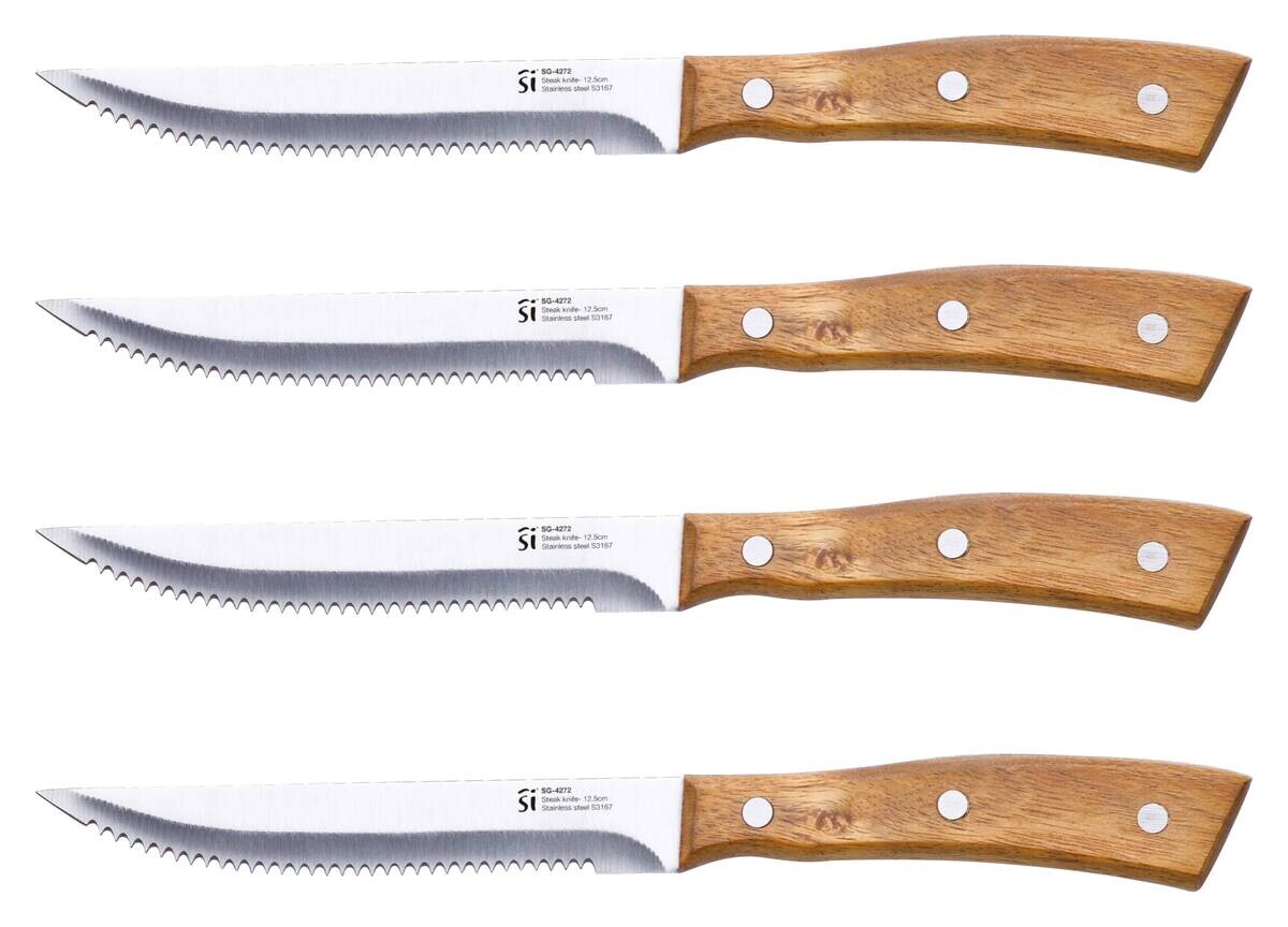 SAN IGNACIO Steakmesser MOODS silber Holz 4 tlg.