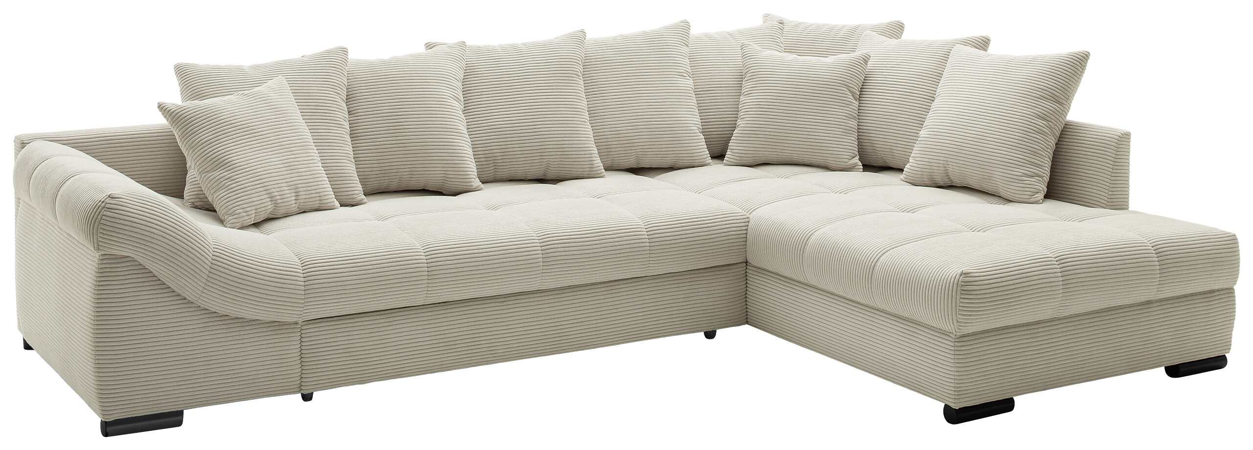 Ecksofa mit Bettfunktion natur Microfaser B/H/T: ca. 303x88x202 cm