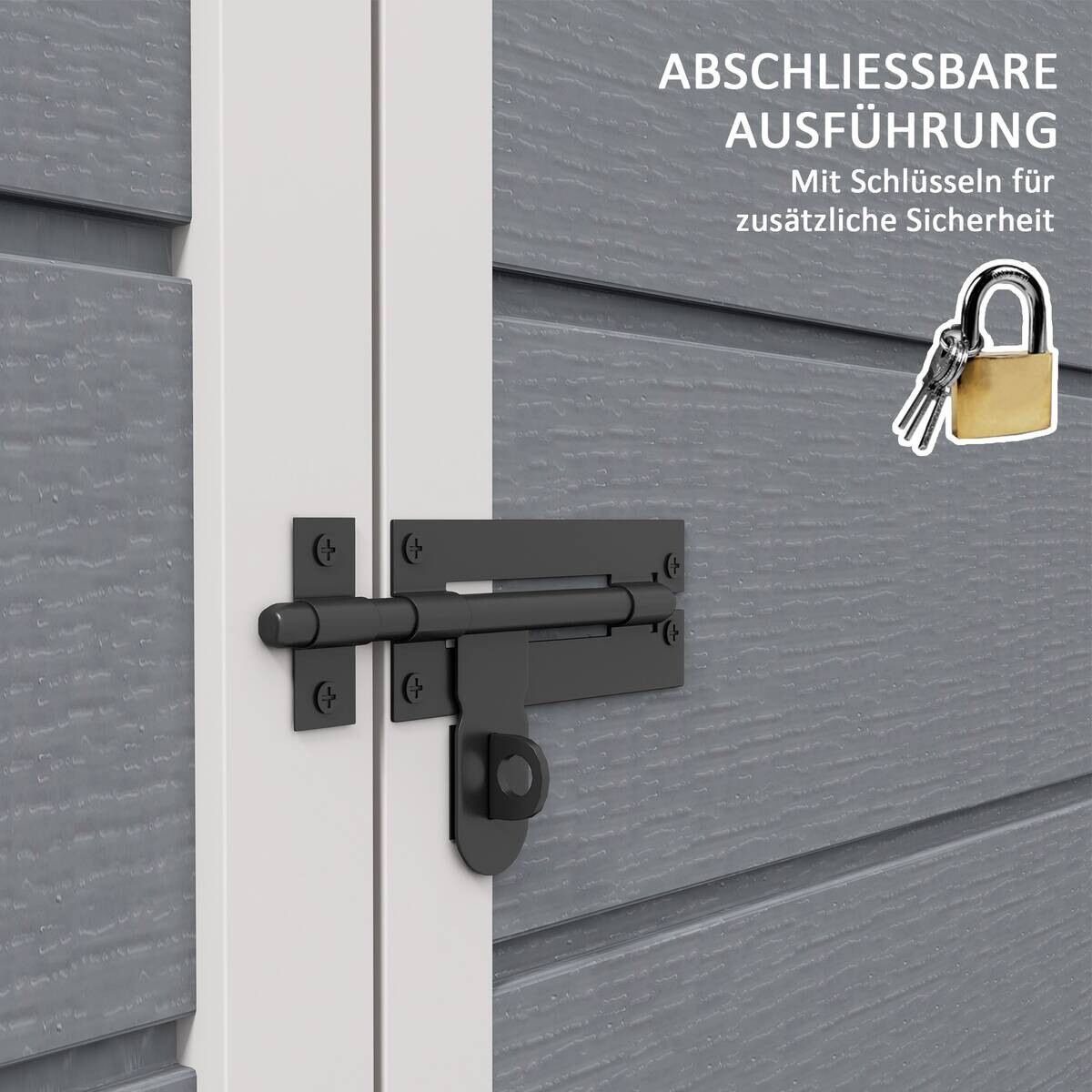 Outsunny Gartenschuppen grau Kunststoff B/H/L: ca. 134x210x183 cm