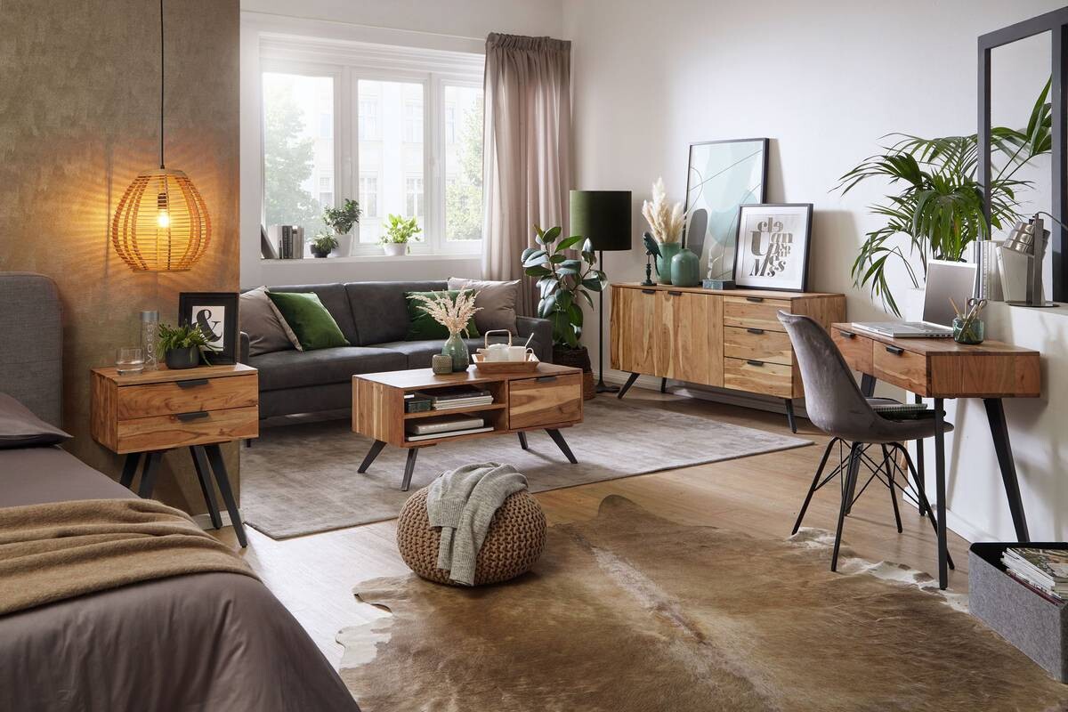 Wohnling Couchtisch braun B/H/T: ca. 45x45x95 cm