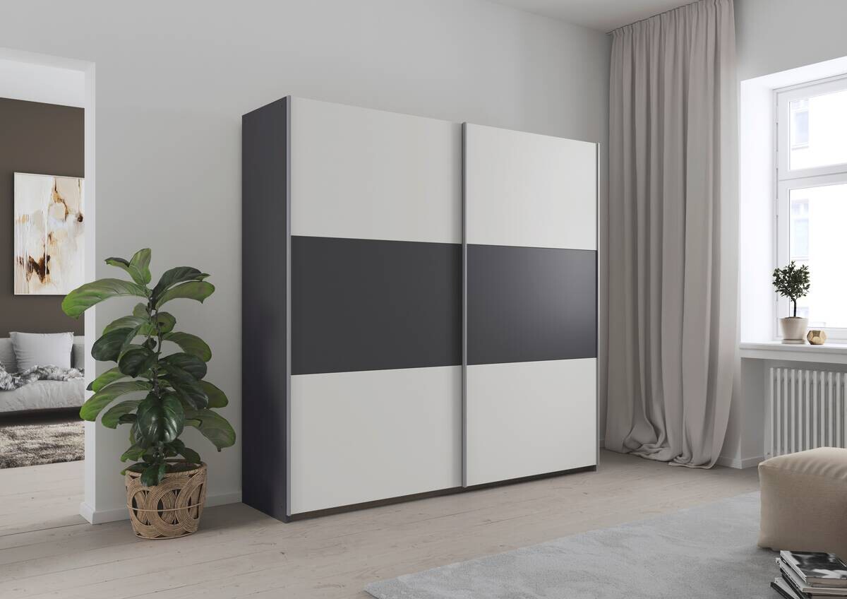 Kleiderschrank Oslo Alpinweiß grau B/H/T: ca. 218x210x59 cm