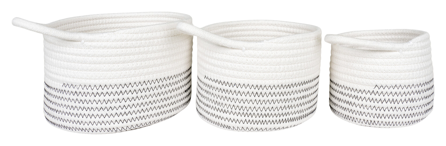 Aufbewahrungskorb 3er Set Algar weiß Baumwolle