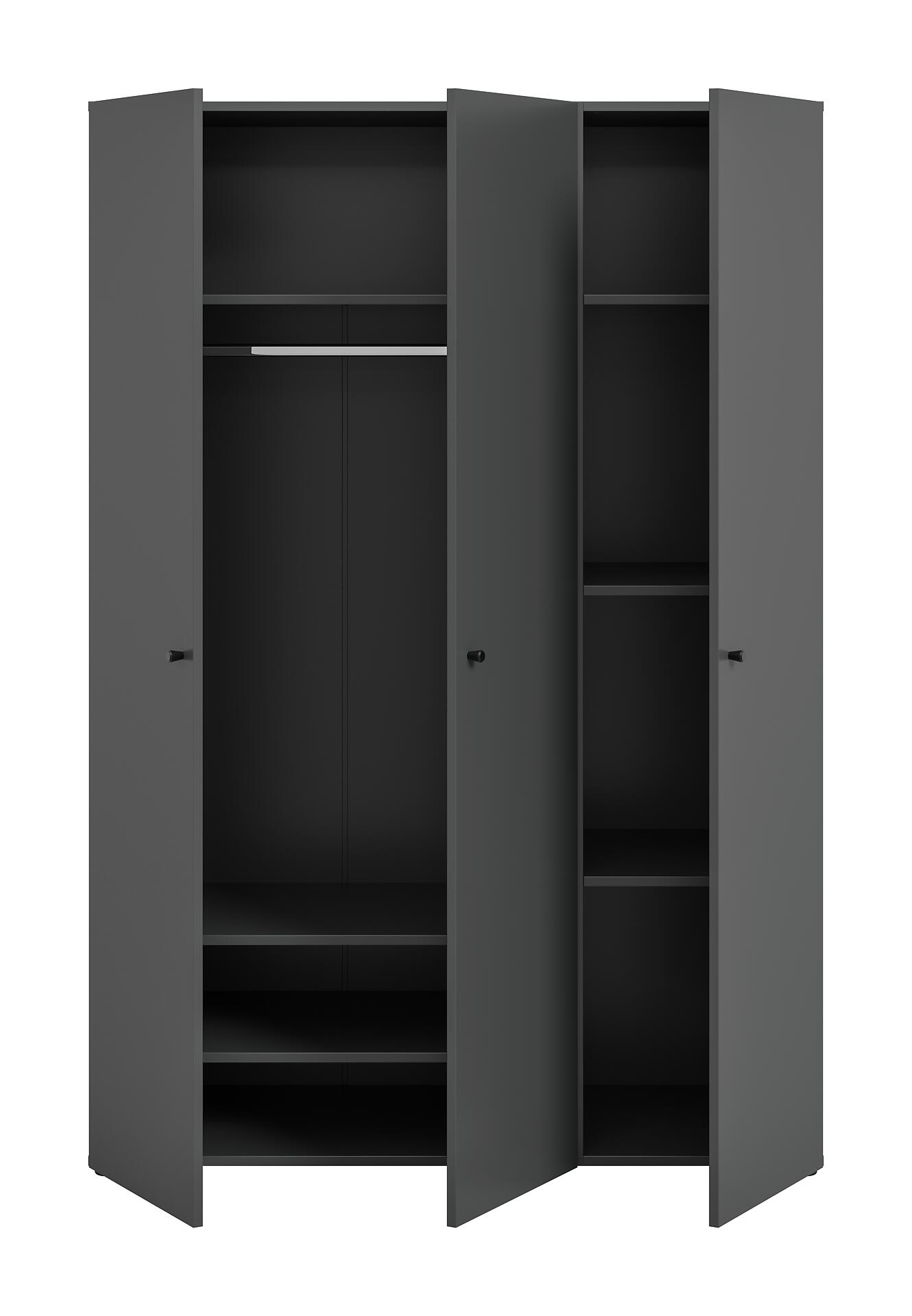 Kleiderschrank DARWIN anthrazit B/H/T: ca. 120x176x51 cm