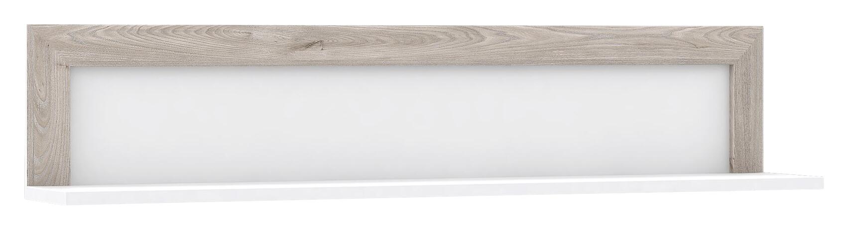 Wandboard  weiß Hochglanz Eiche Nelson Nachbildung B/H/T: ca. 132,9x27,7x22 cm