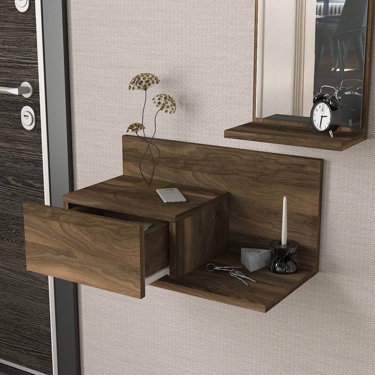 Konsolentisch Drax walnuss Nachbildung Spanplatte B/H/T: ca. 60x29,5x30 cm