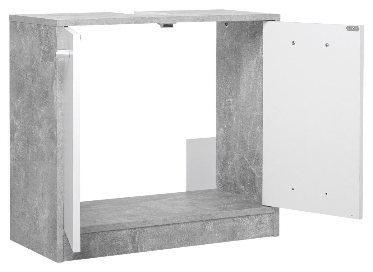 Bad-Set Madeira Beton Optik weiß B/H/T: ca. 123x76,5x28 cm