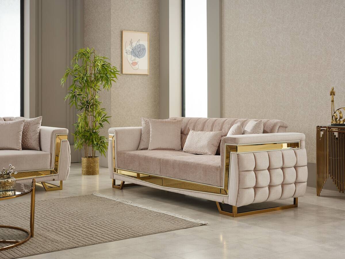 Sofa 3-2-1 Pera beige Webstoff