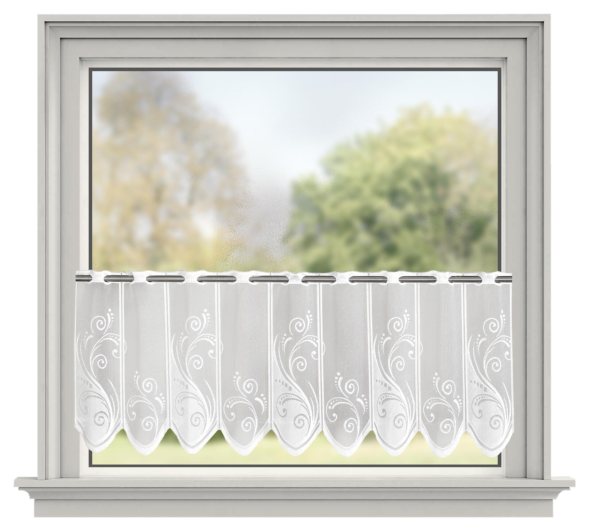 Sensation Scheibengardine weiß B/L: ca. 200x45 cm