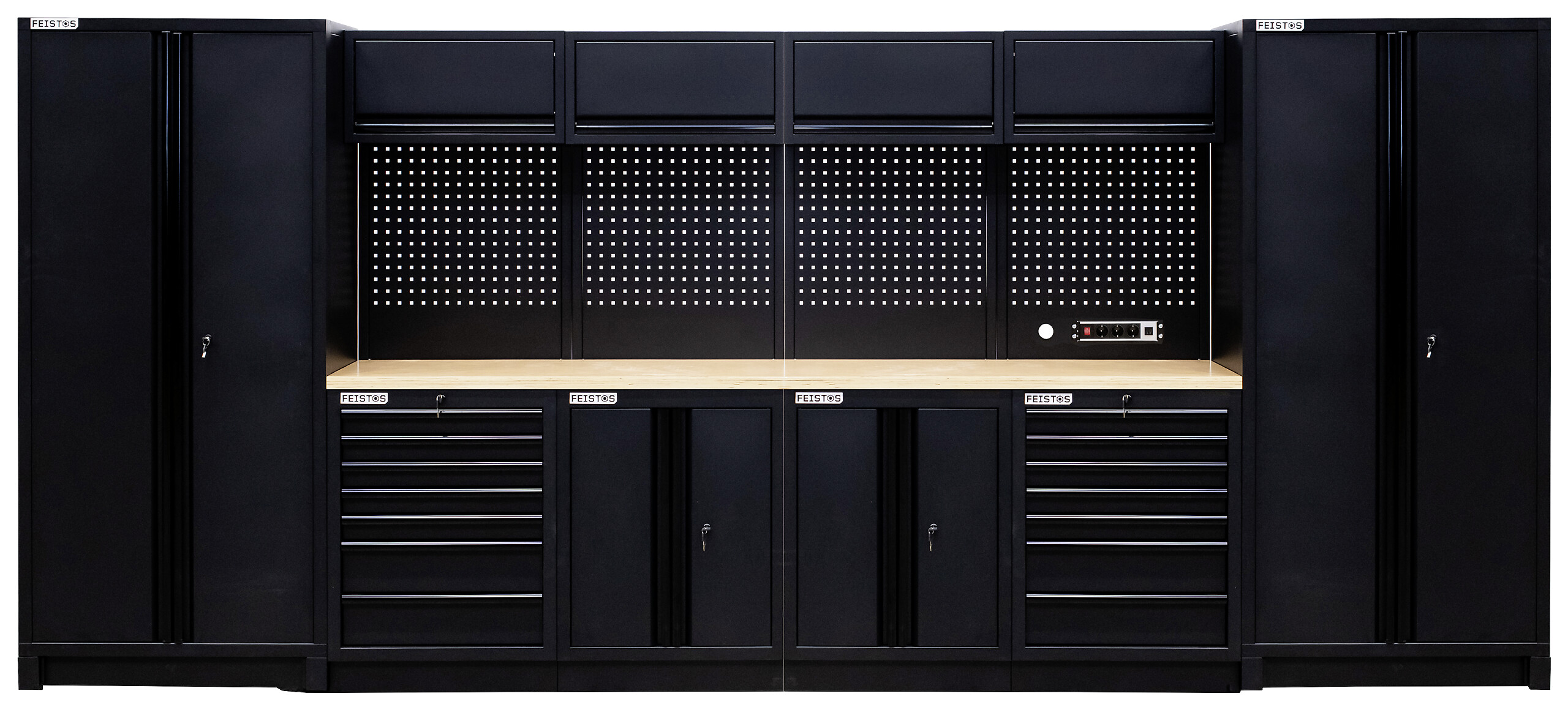 Werkstatteinrichtung EOS Blackline schwarz B/H/L: ca. 455x200x61 cm