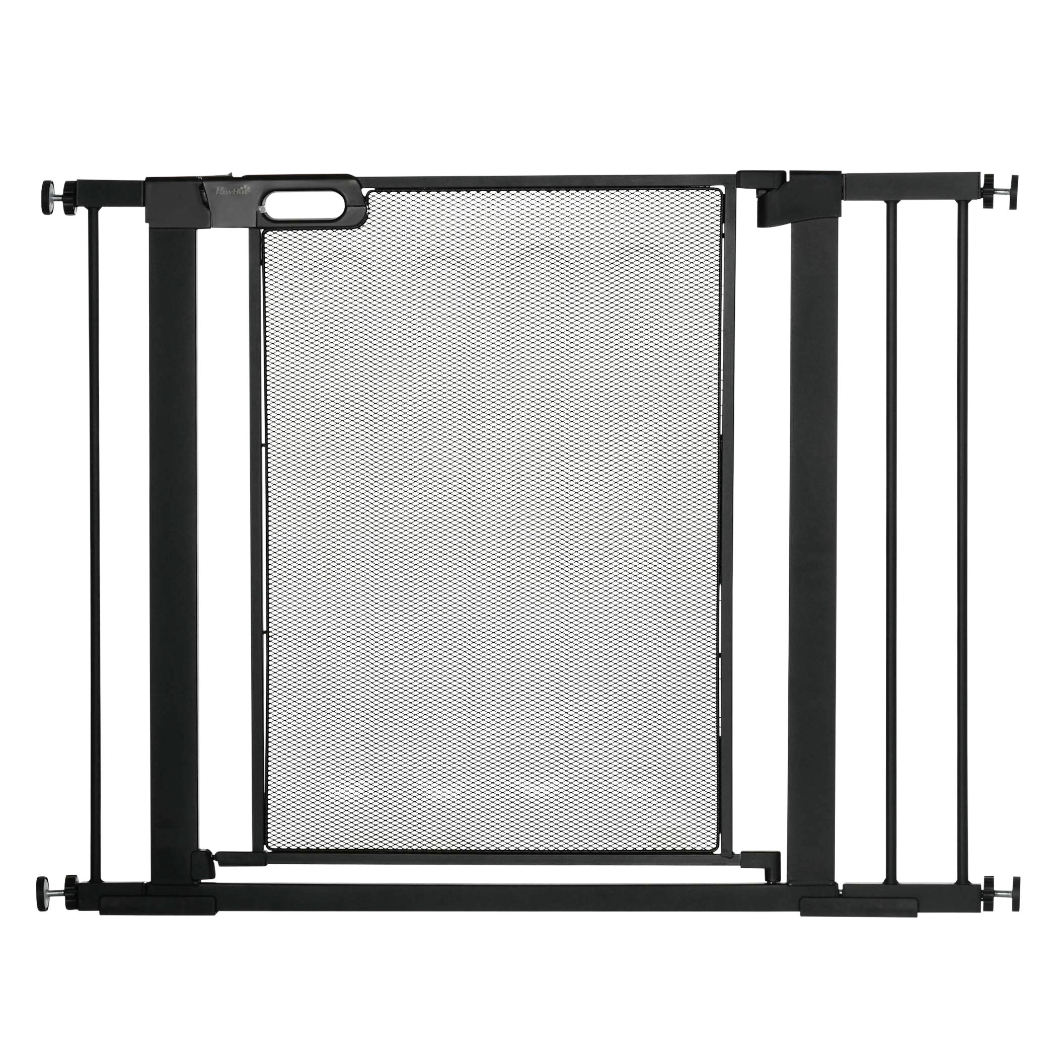 PawHut Türschutzgitter schwarz Stahl B/H/L: ca. 2x76x103 cm