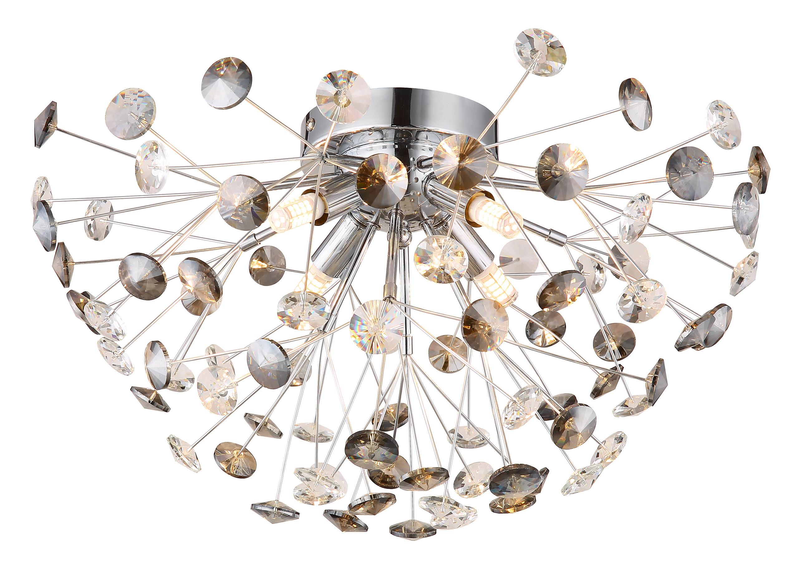 GLOBO LED-Deckenleuchte gold klar Metall H/D: ca. 25x45 cm 4 Brennstellen