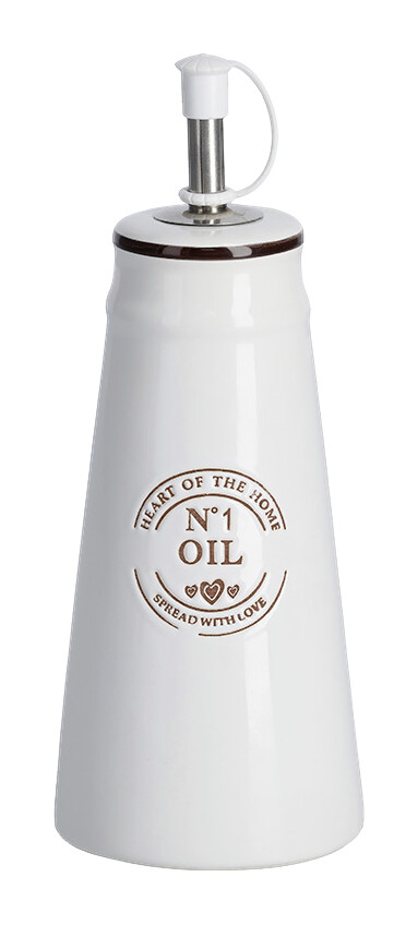 Zeller Essig-und Ölflaschen-Set weiß Keramik