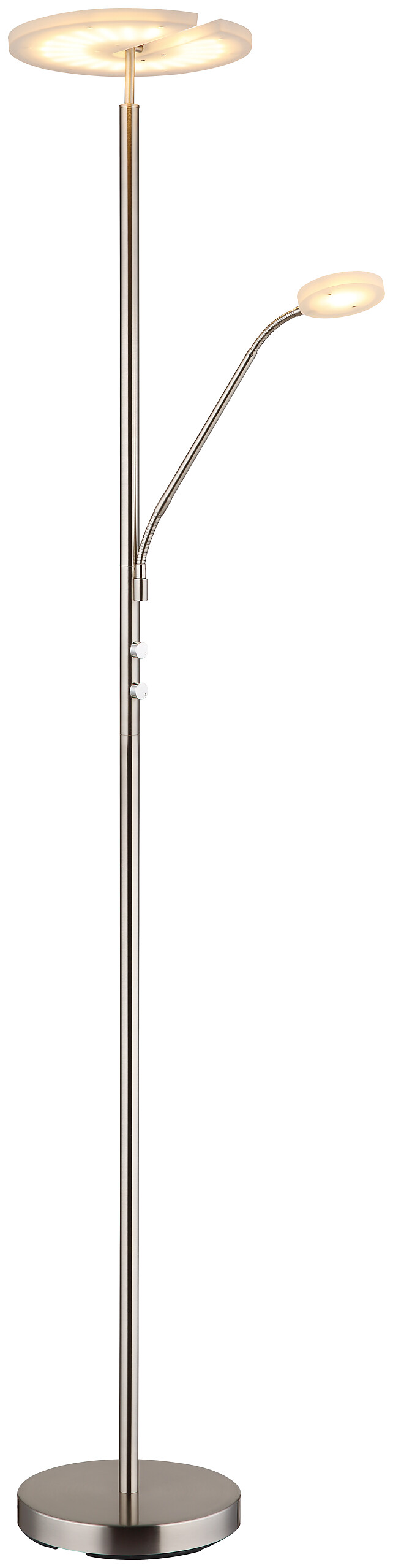 GLOBO Deckenfluter Satiniert nickel matt Acryl Metall H/D: ca. 180x30 cm 1 Brennstellen