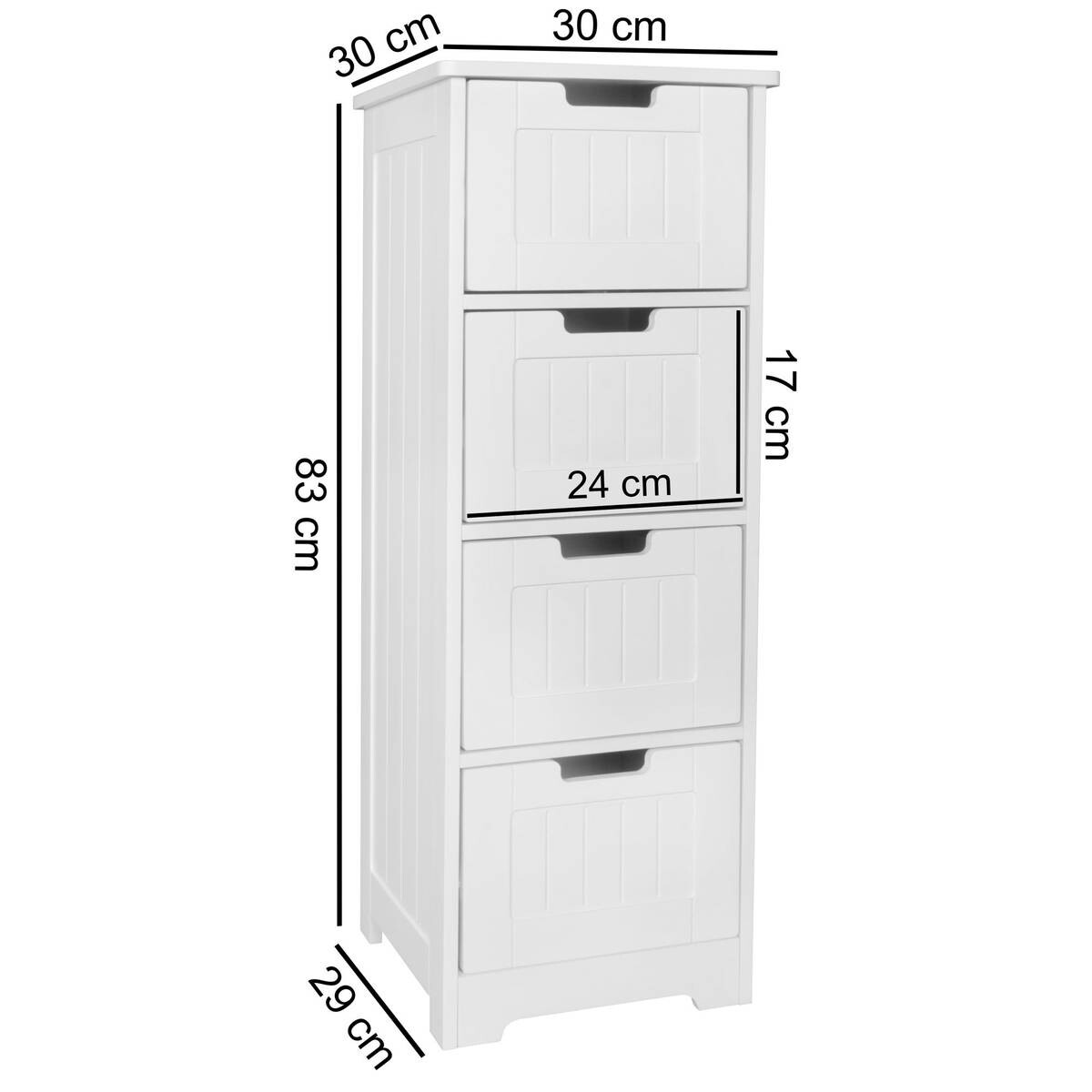 Badkommode weiß B/H/T: ca. 30x83x30 cm