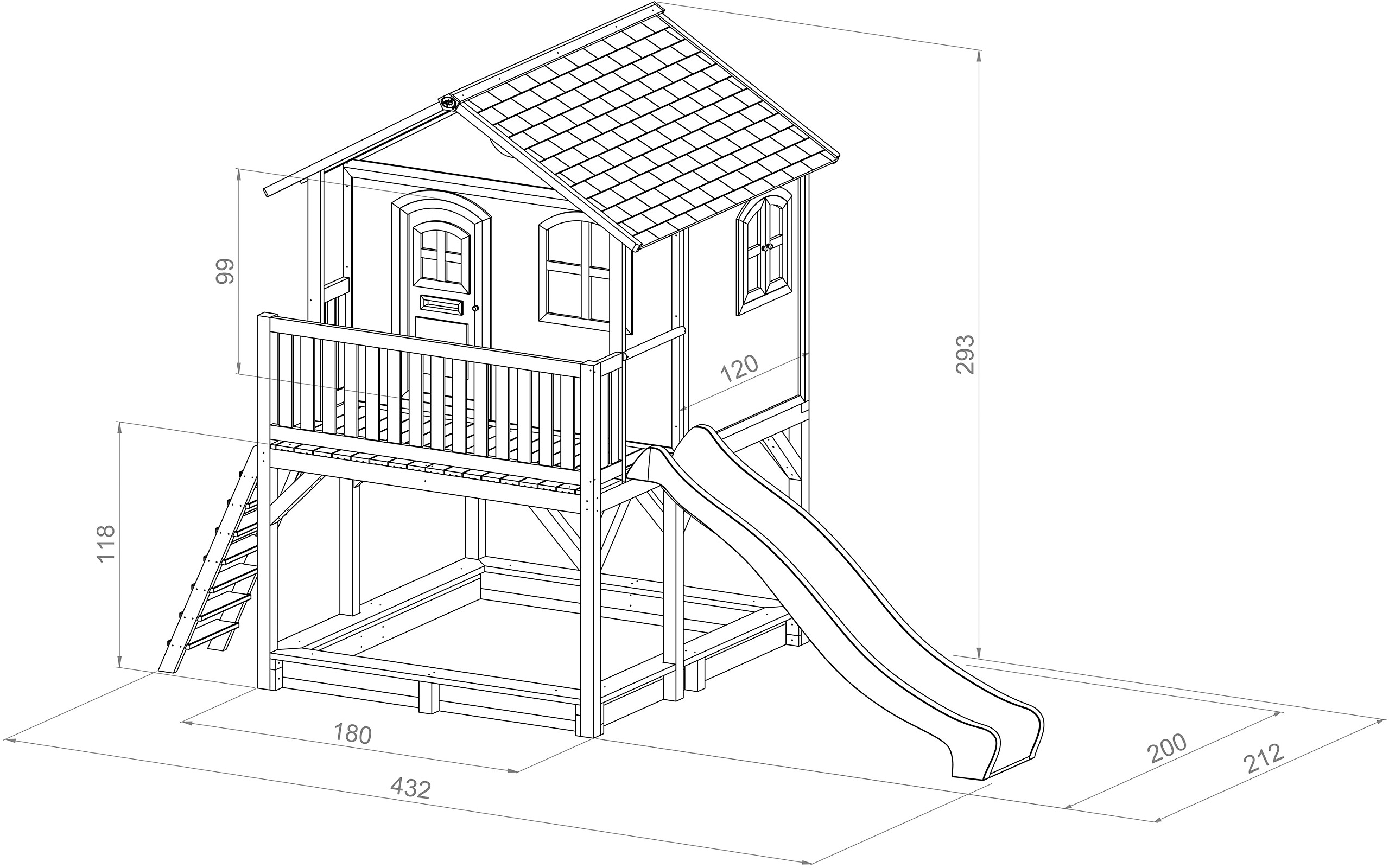 AXI Spielhaus Marc braun B/H/L: ca. 432x293x212 cm