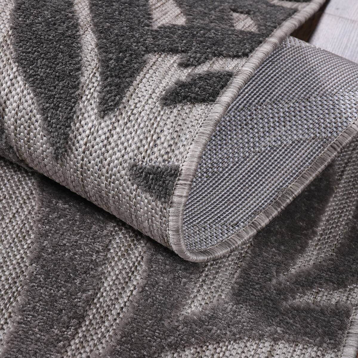 Sanat Outdoorteppich FLORAL grau B/L: ca. 160x230 cm